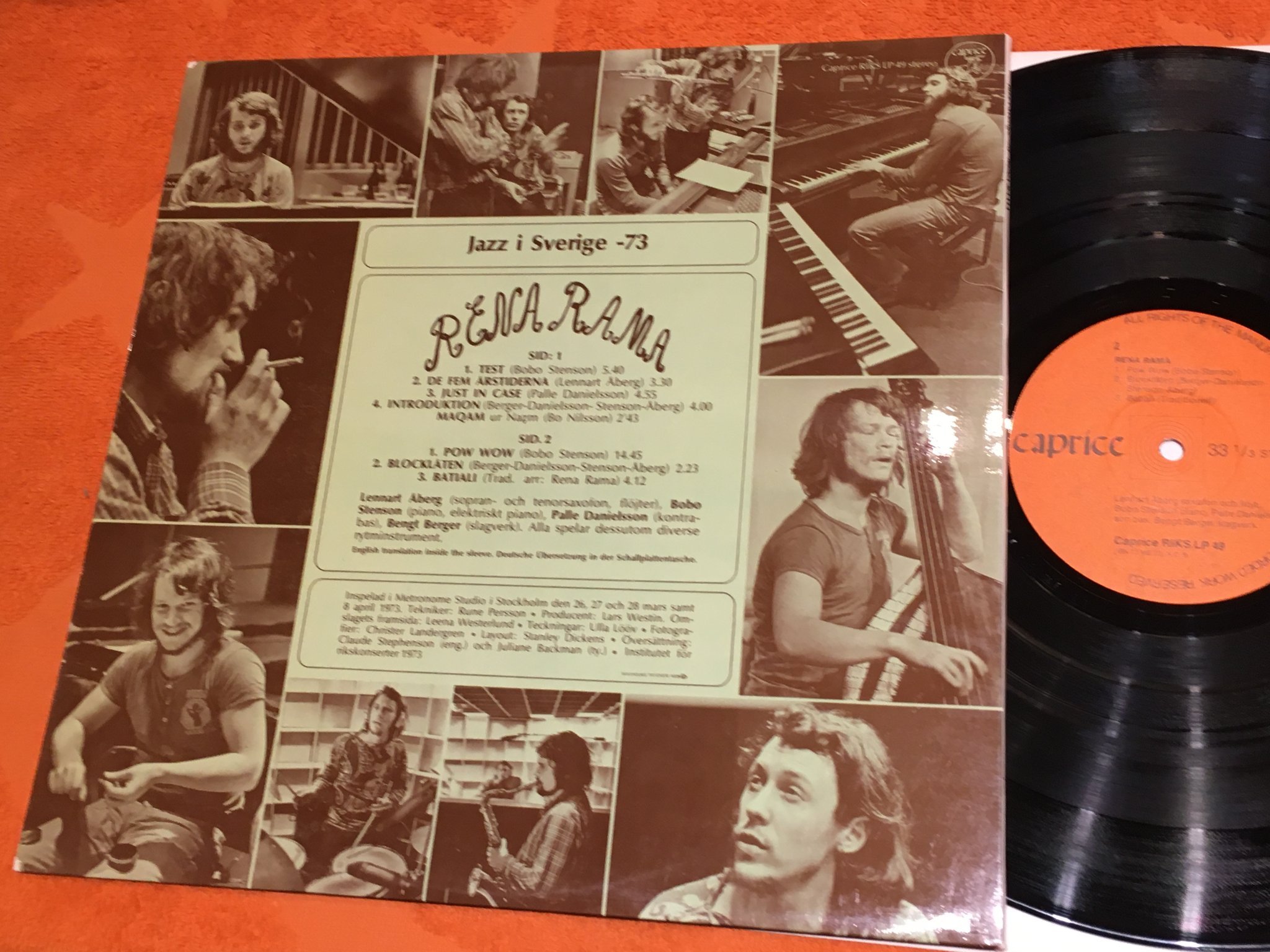 Omslagsbild för skivan RENA RAMA jazz i Sverige -73 LP -73 CAPRICE RIK SLP 49