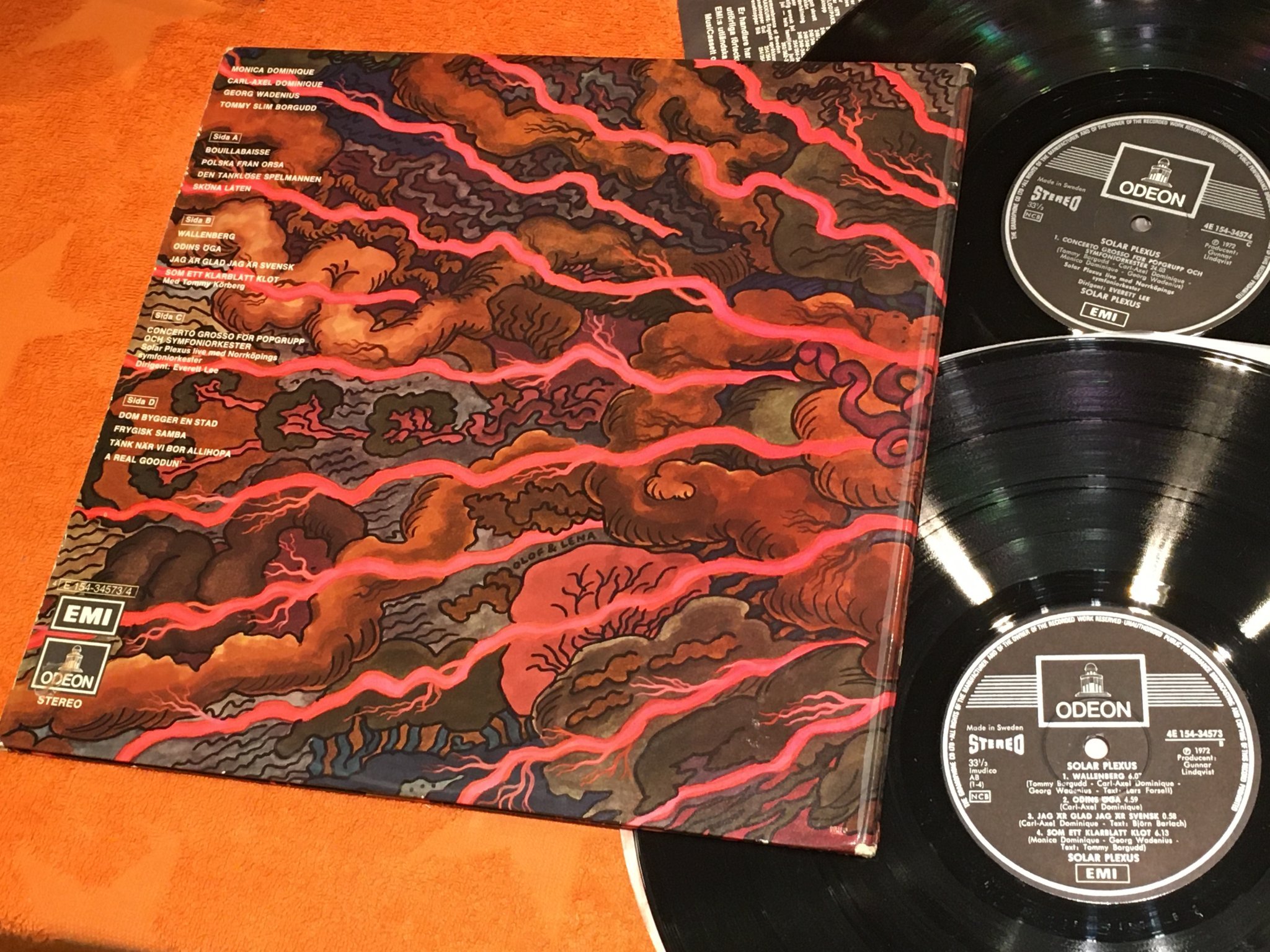 Omslagsbild för skivan SOLARPLEXUS s/t  LP -72 Swe -72 ODEON 4E 154-34573/4