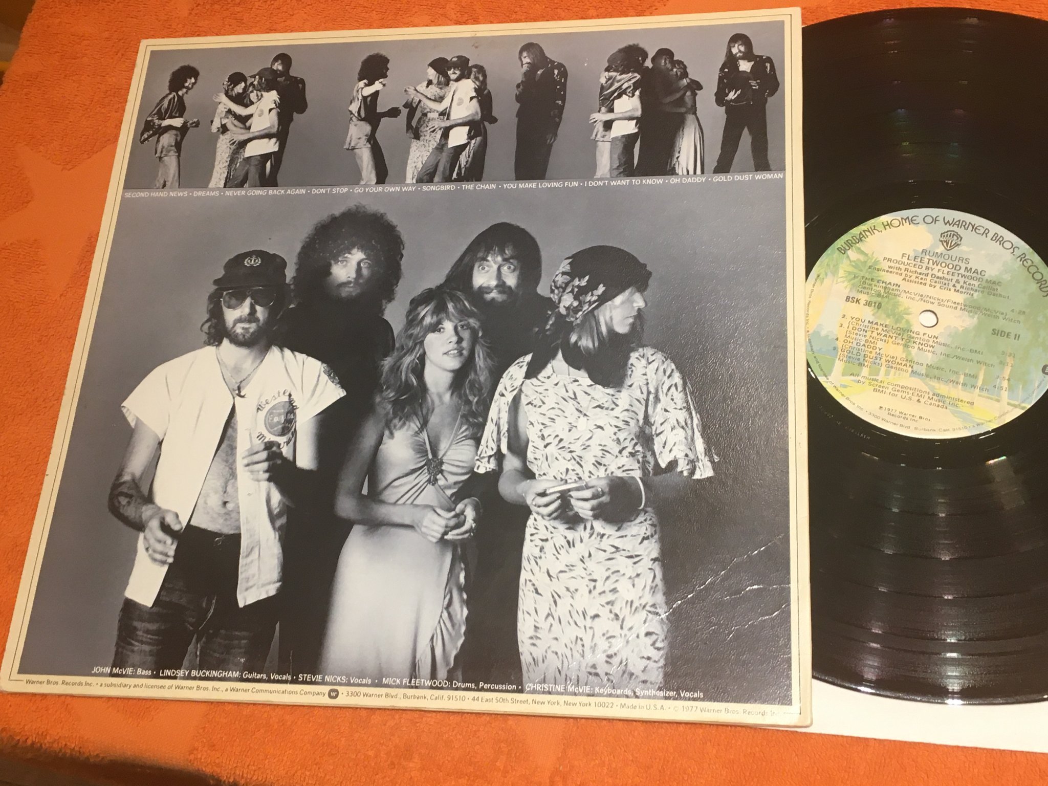 Omslagsbild för skivan FLEETWOOD MAC rumours LP -77 US WARNER BROS BSK 3010 ”dreams”