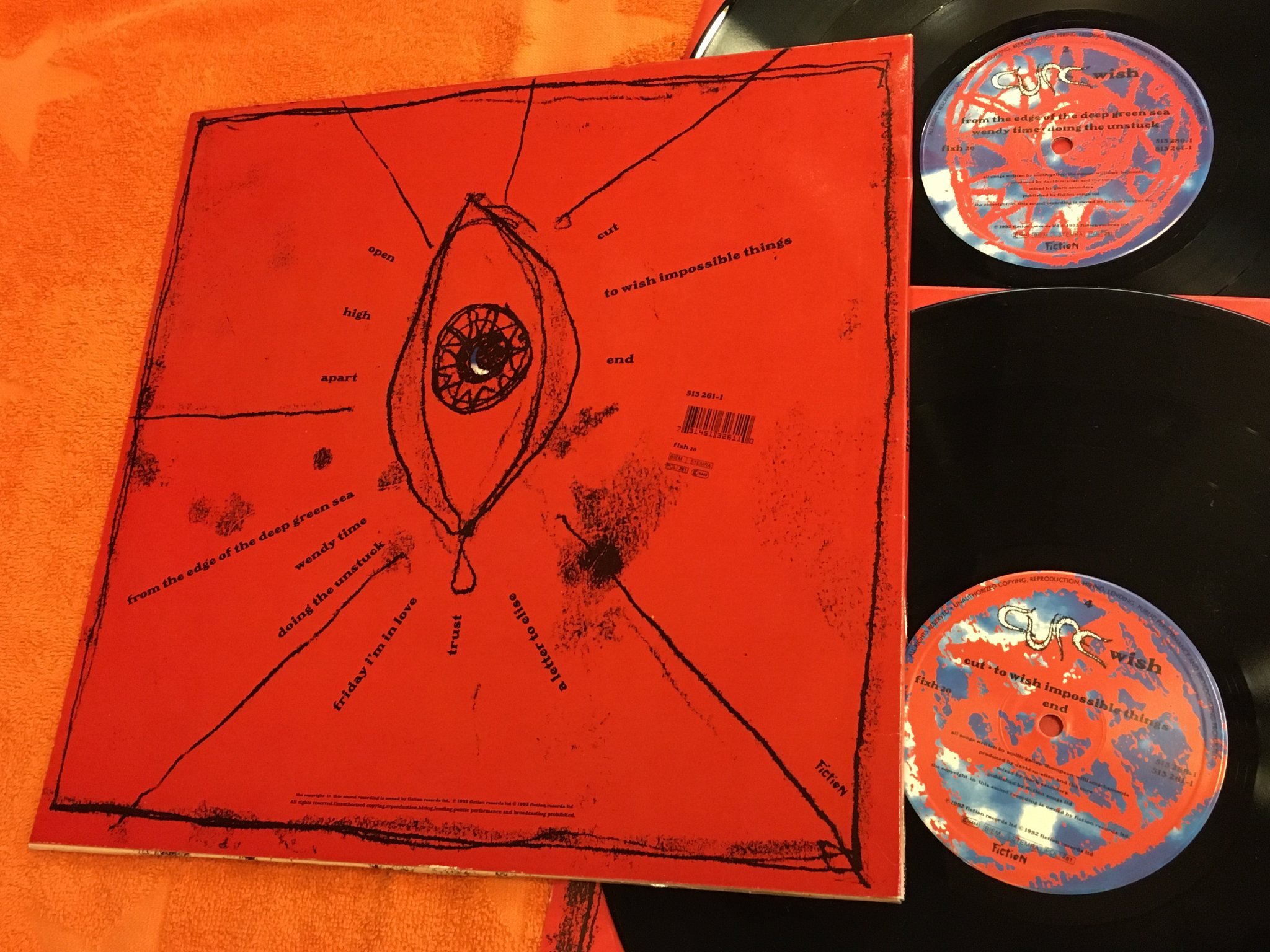 Omslagsbild för skivan THE CURE wish 2xLP -92 FICTION FIXH 20 rare!