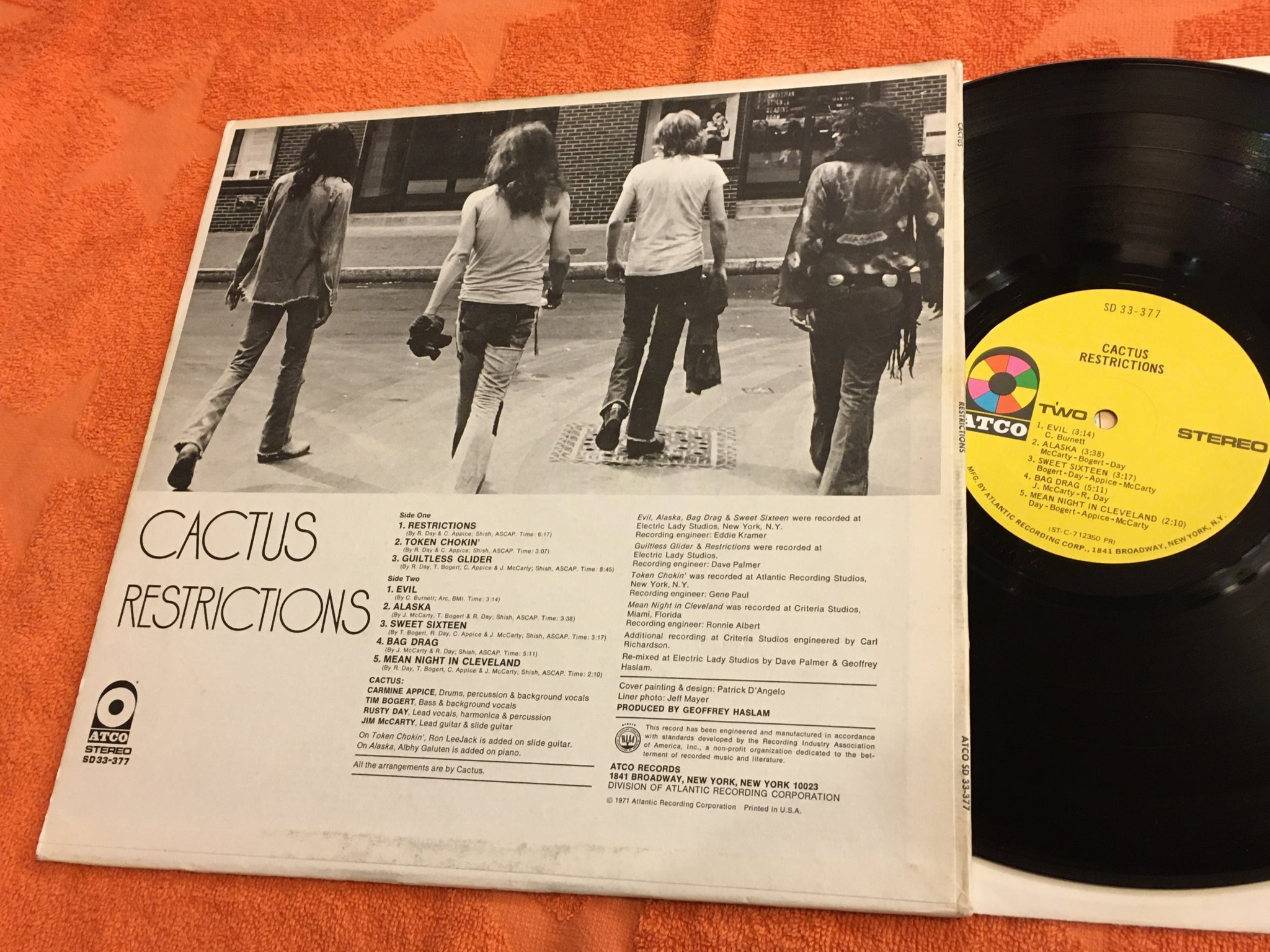 Omslagsbild för skivan CACTUS restrictions LP -71 US ATCO SD 33-377