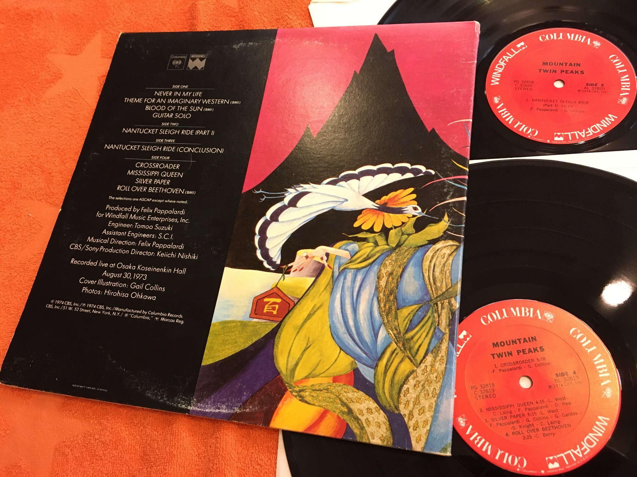 Omslagsbild för skivan MOUNTAIN twin peaks 2xLP -74 US COLUMBIA PG 32818