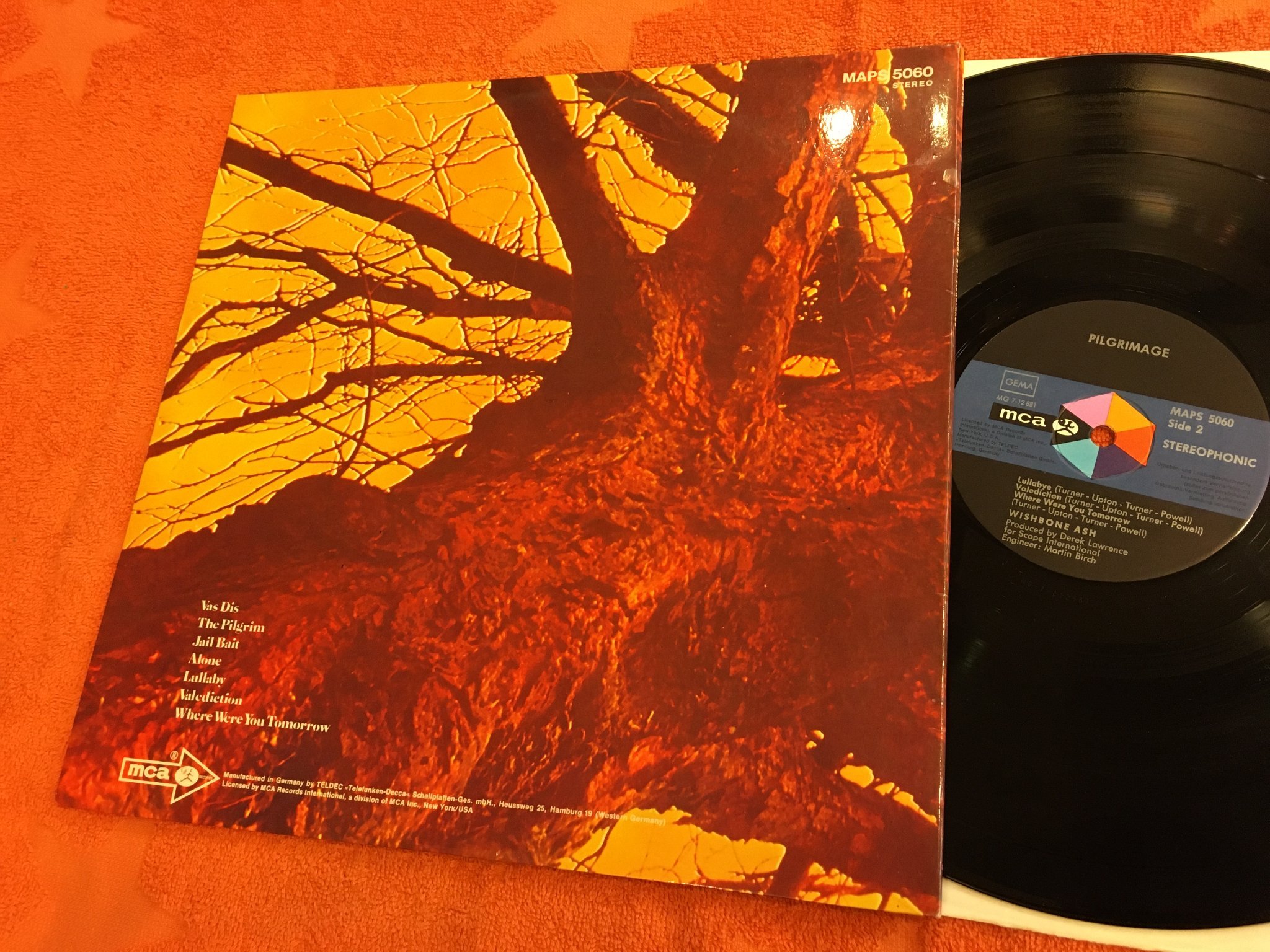 Omslagsbild för skivan WISHBONE ASH pilgrimage LP -71 Ger MCA MAPS 5060