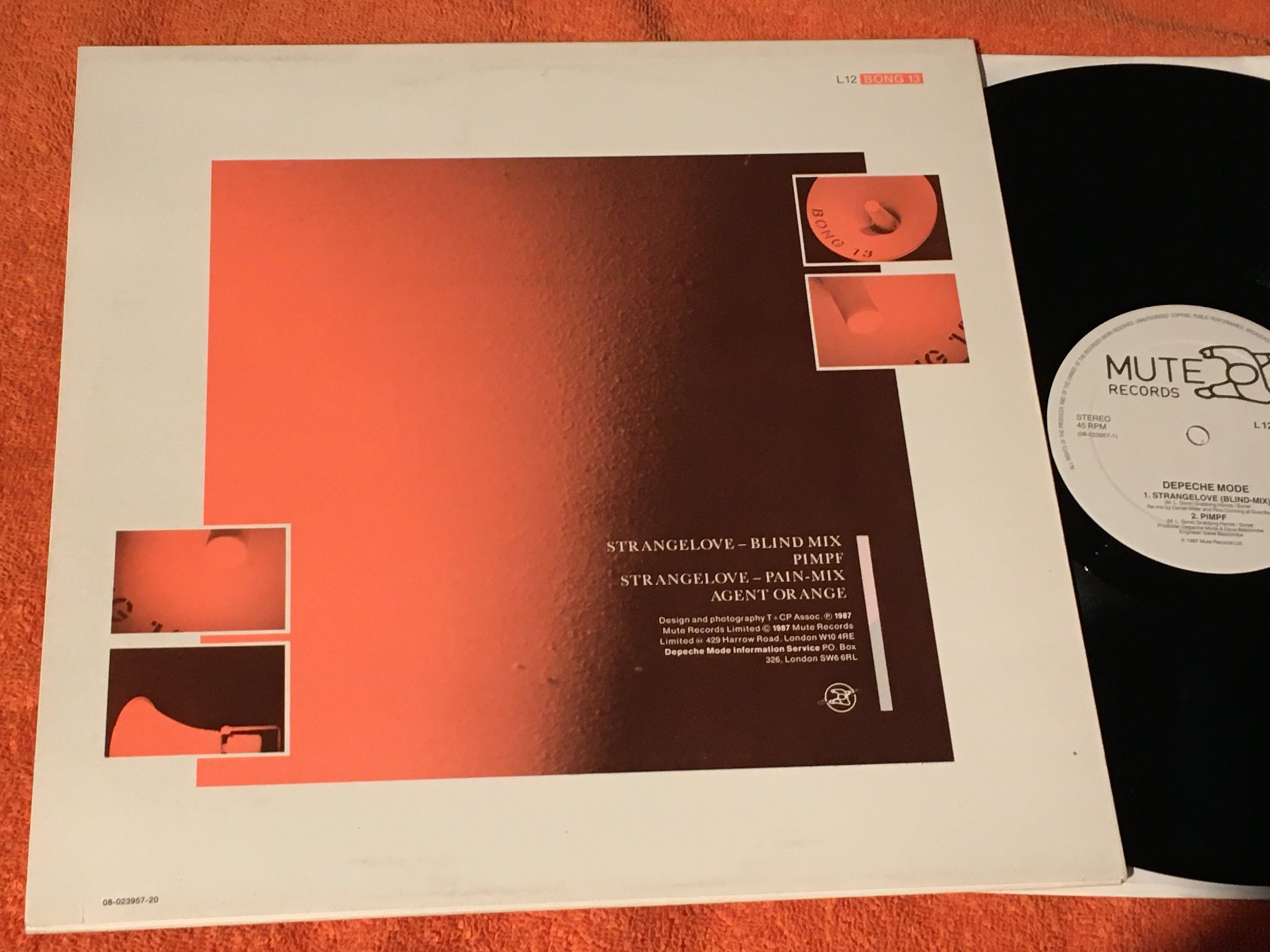 Omslagsbild för skivan DEPECHE MODE Strangelove (blind-mix) 12”single -87 MUTE L12BONG13