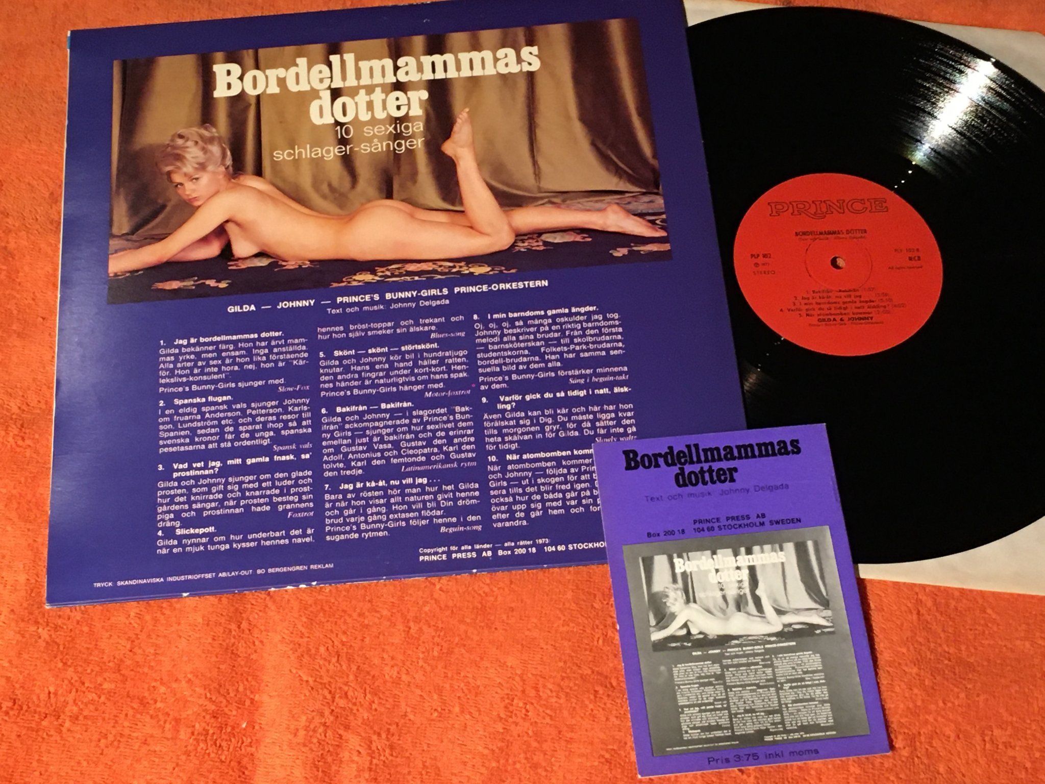 Omslagsbild för skivan BORDELMAMMANS DOTTER LP -73 Swe PRINCE PLP 102  w/ booklet erotik