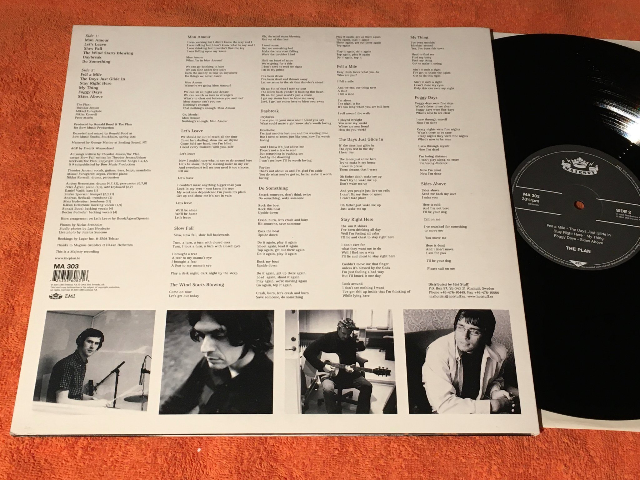 Omslagsbild för skivan THE PLAN s/t LP 2001 Swe MAJESTY MA 303 rare alternative rock  RARE!