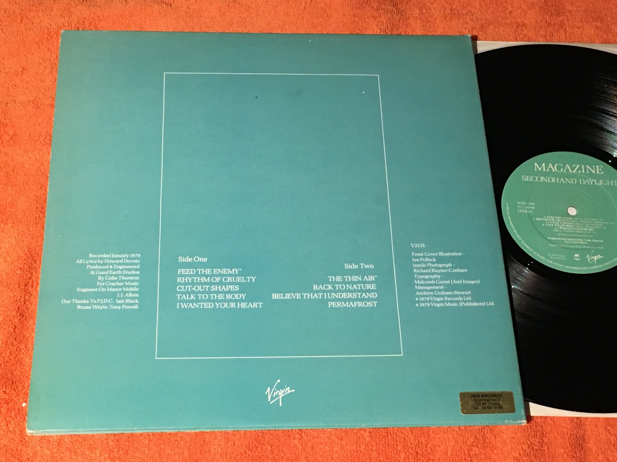 Omslagsbild för skivan MAGAZINE secondhand daylight LP -79 VIRGIN V2121
