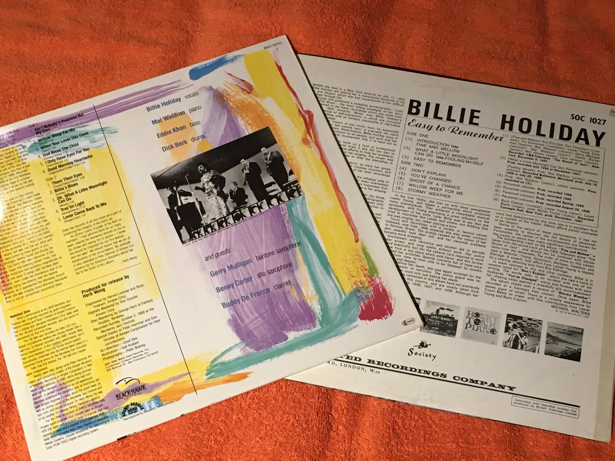 Omslagsbild för skivan 2 st BILLIE HOLIDAY album I bra skick