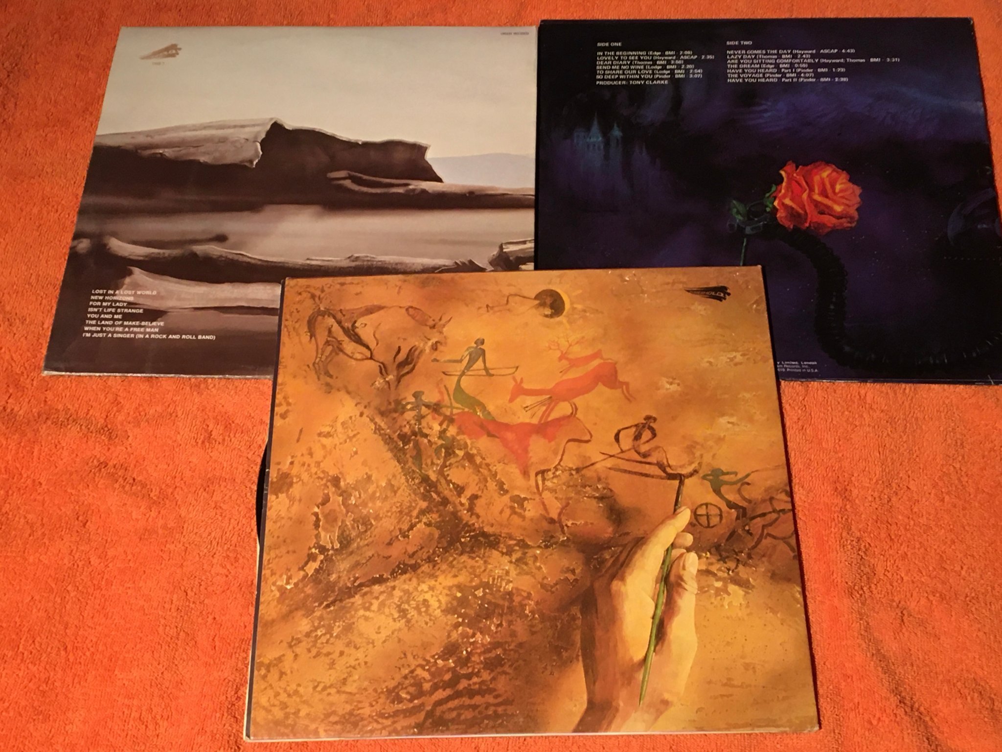 Omslagsbild för skivan 3 st MOODY BLUES album i bra skick