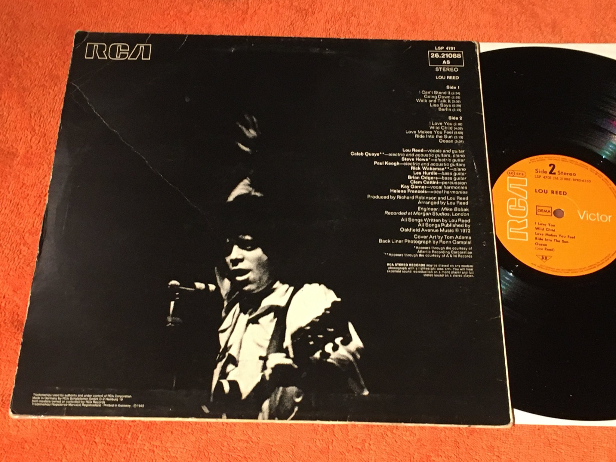 Omslagsbild för skivan LOU REED s/t  LP -72 Ger RCA LSP 4701