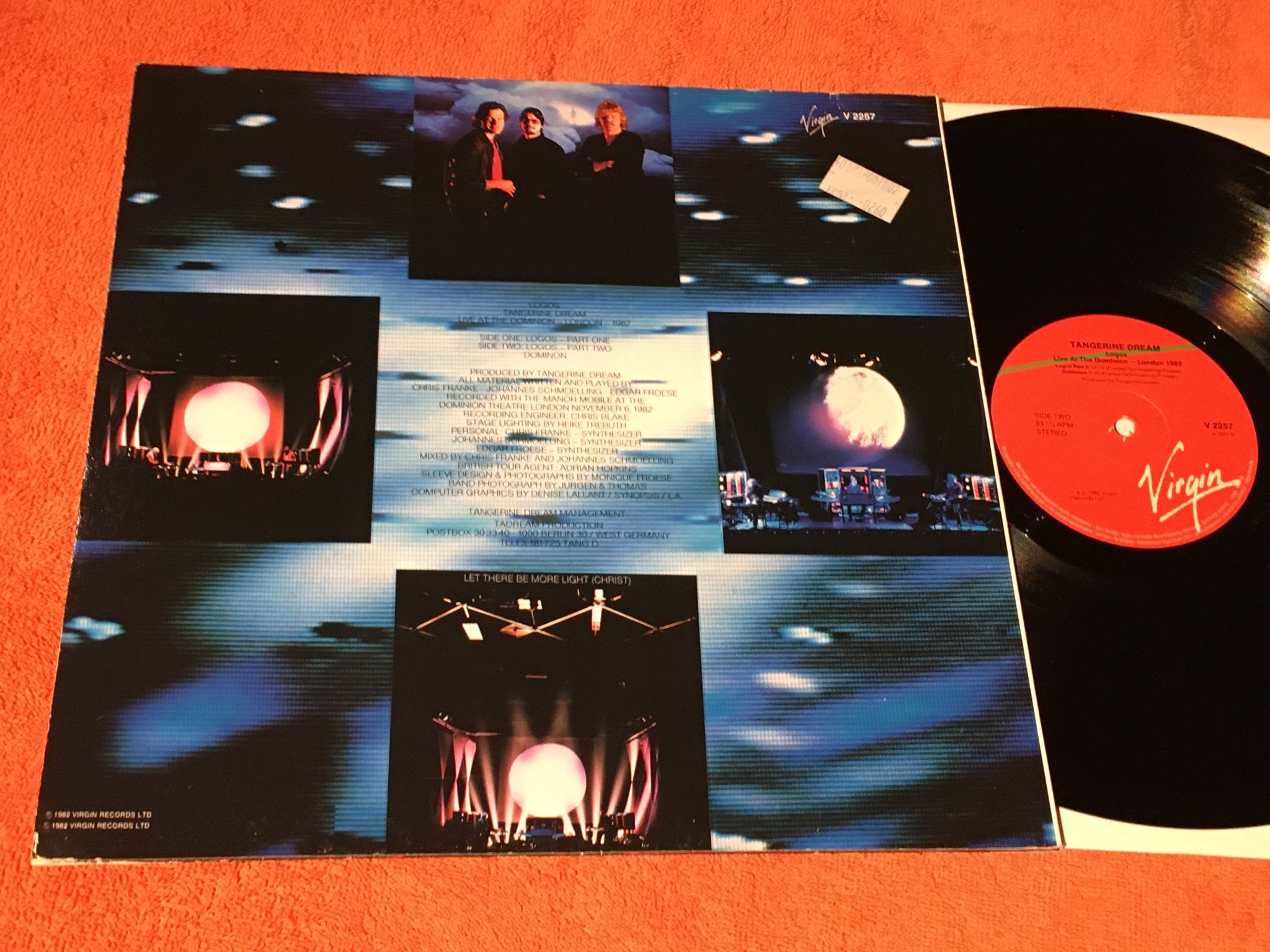 Omslagsbild för skivan TANGERINE DREAM logos LP -82 VIRGIN V 2257