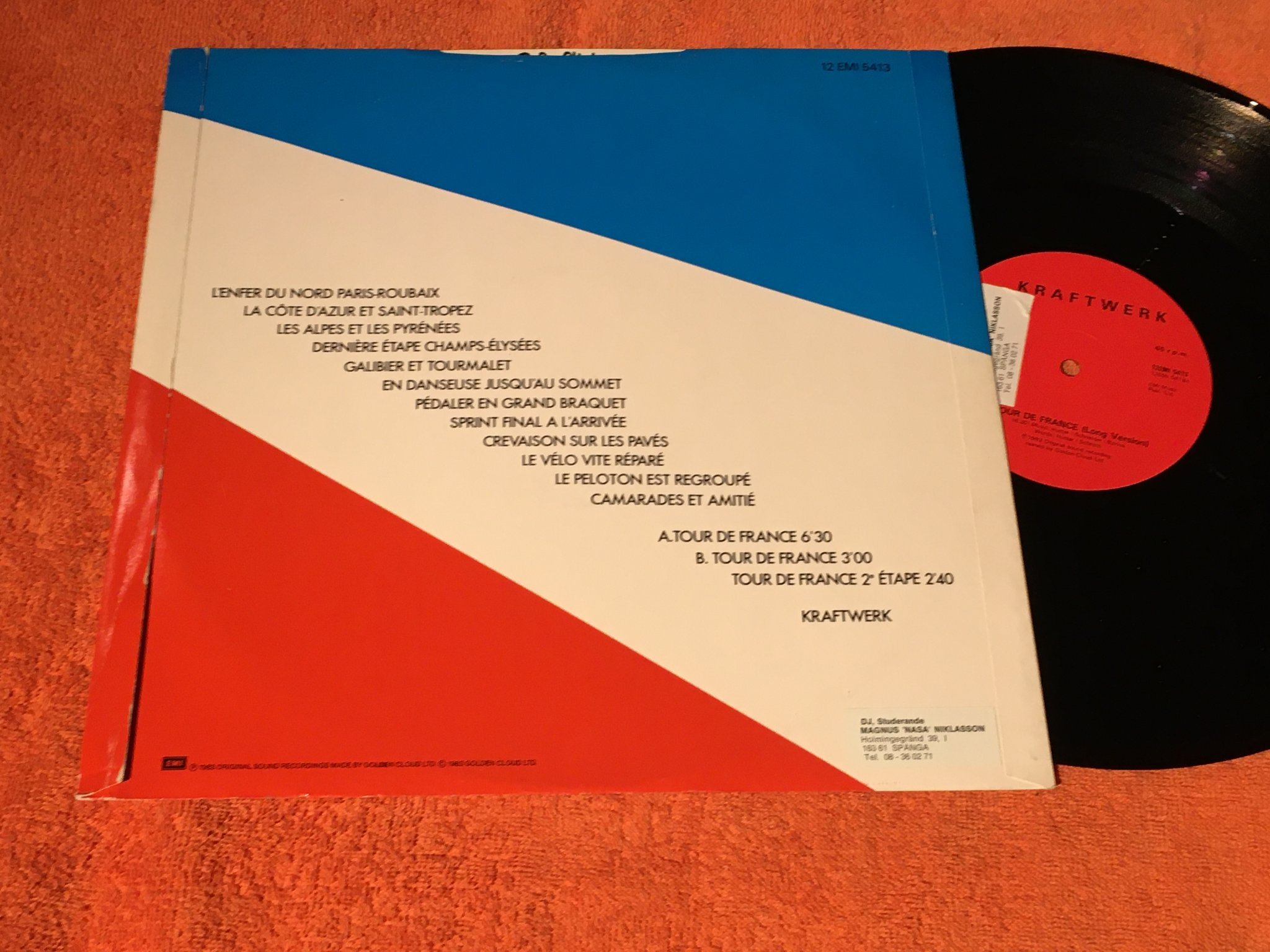 Omslagsbild för skivan KRAFTWERK tour de france 12”single -83 EMI 12EMI 5413