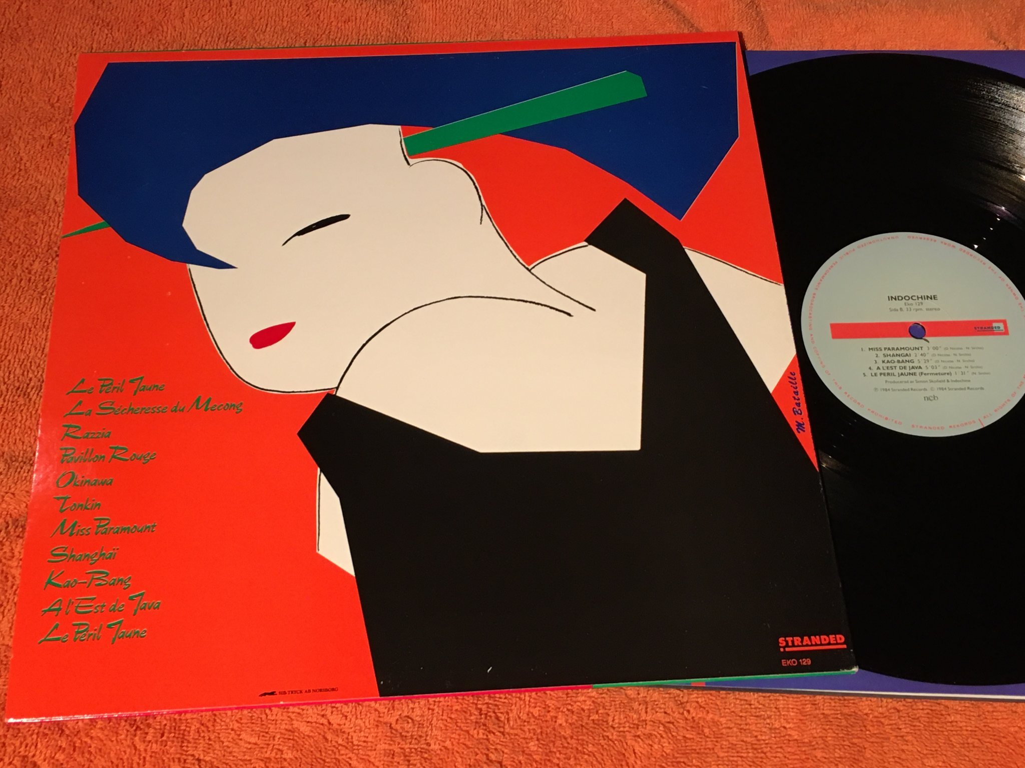 Omslagsbild för skivan INDOCHINE le peril jaune LP -84 Swe STRANDED EKO 129 ”Miss Paramount”