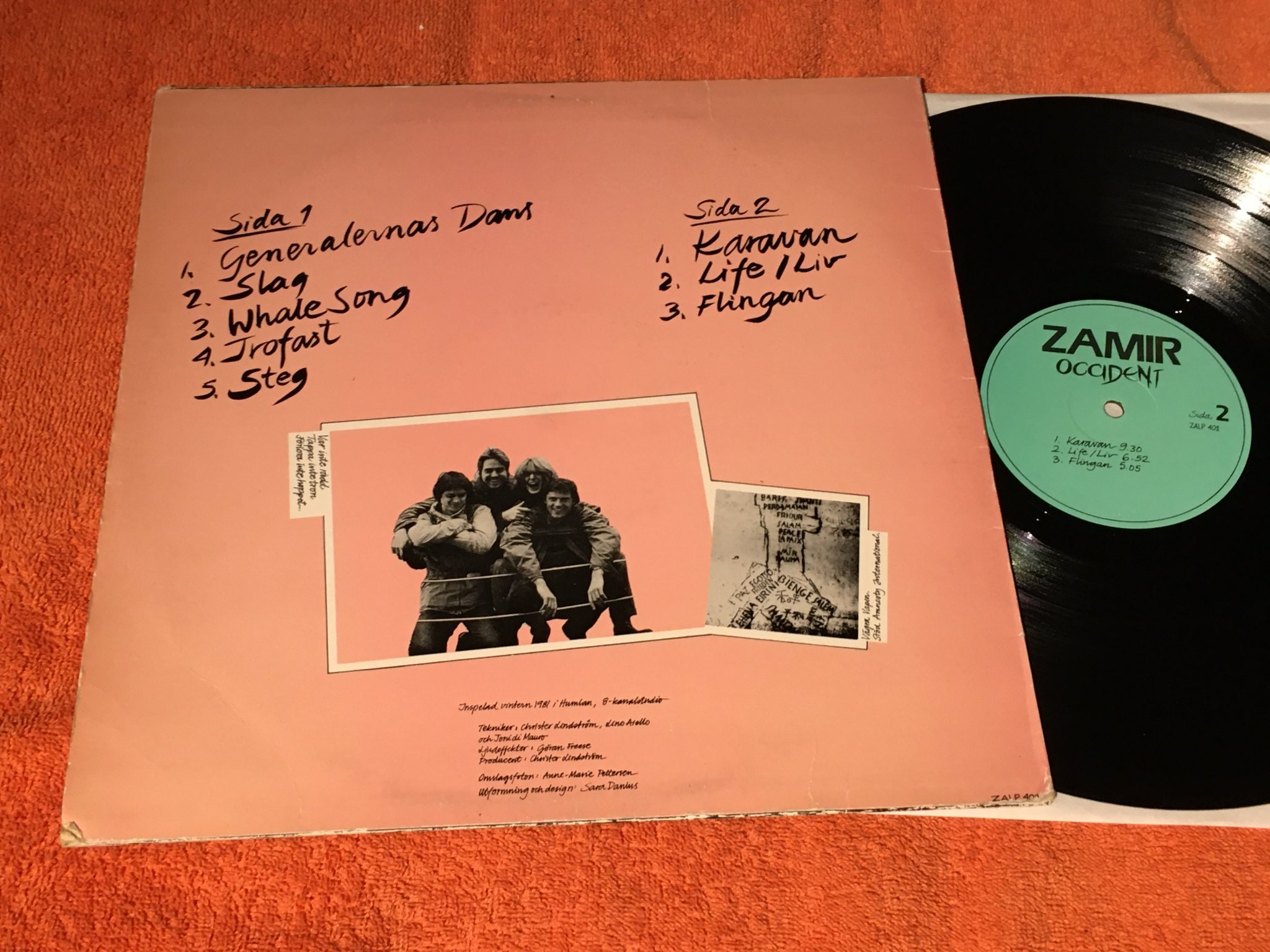 Omslagsbild för skivan OCCIDENT s/t LP mega rare swedish vocal jazz contains the song ”life/live”. wow!