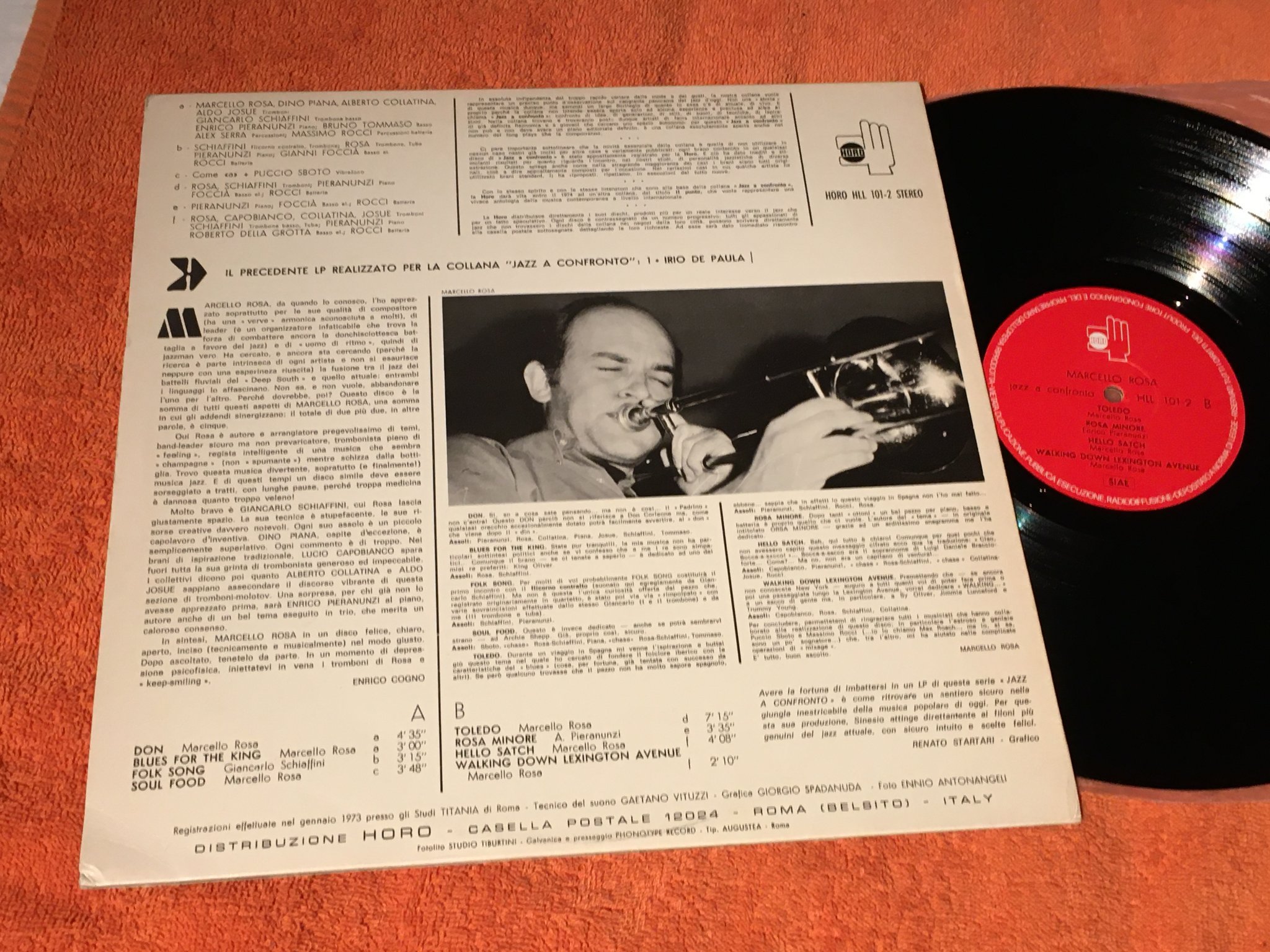 Omslagsbild för skivan MARCELLO ROSA jazz confronto 2. LP -73 Italy HORO HLL 101-2 rare!!