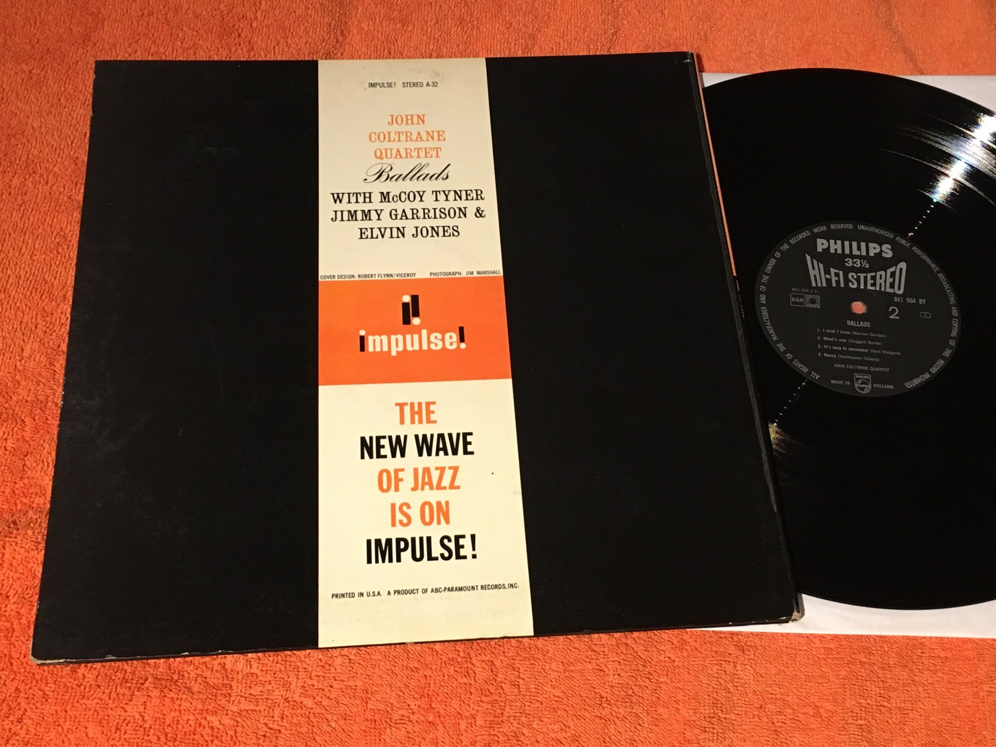 Omslagsbild för skivan JOHN COLTRANE ballads LP -6? Hol PHILIPS HIFI STEREO 841 964 BY