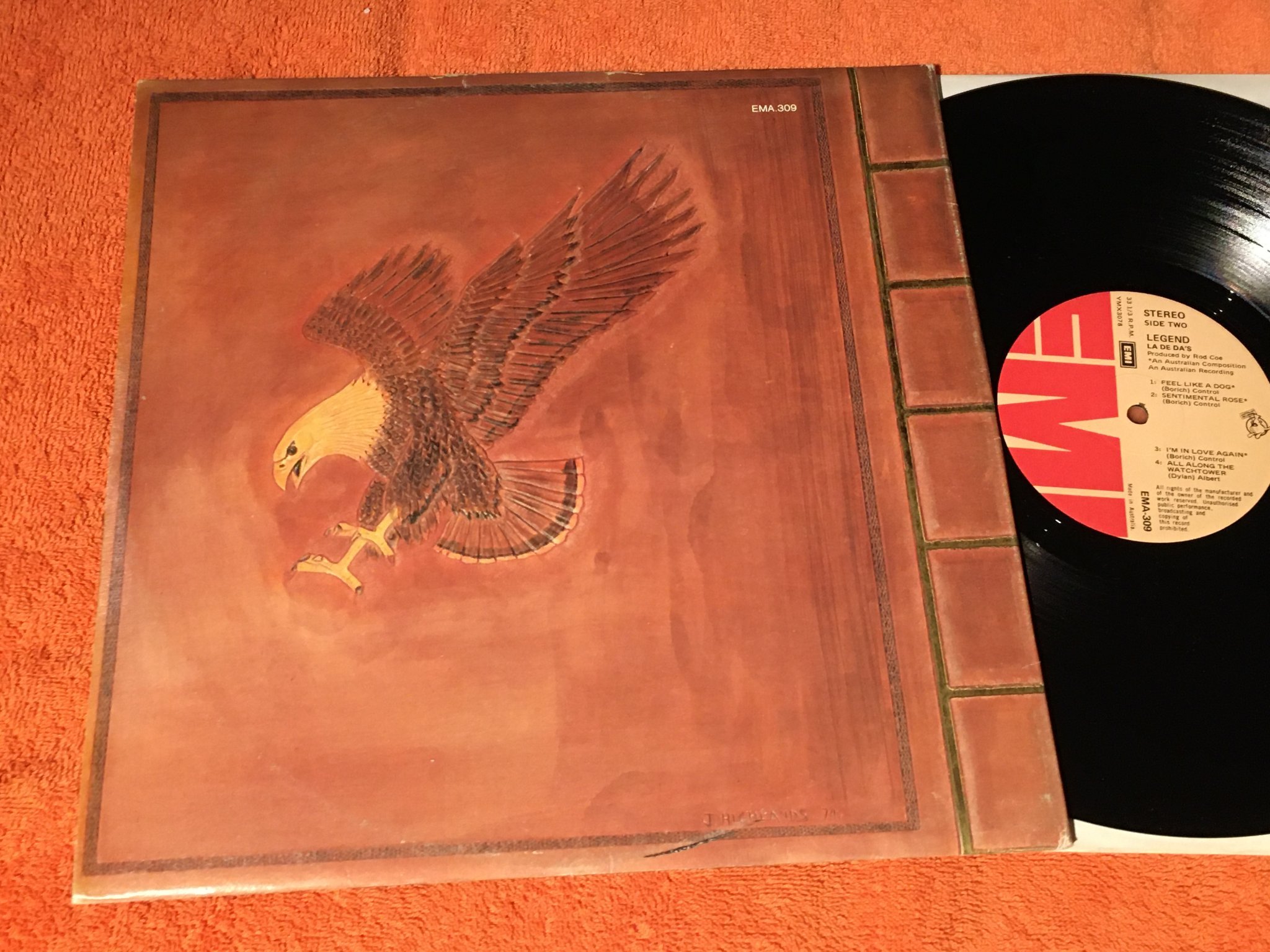 Omslagsbild för skivan LEGEND la de da’s LP -75 Australia EMI EMA 309 rare rock!!!