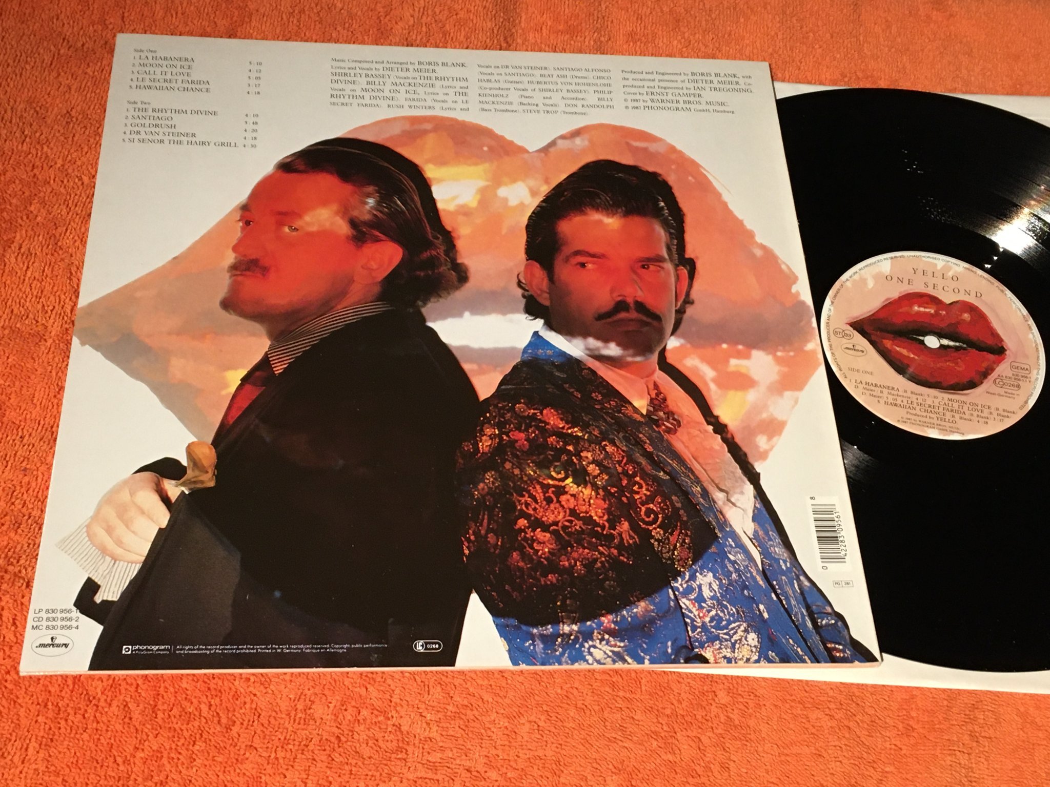 Omslagsbild för skivan YELLO one second LP -87 Ger MERCURY 830956-1