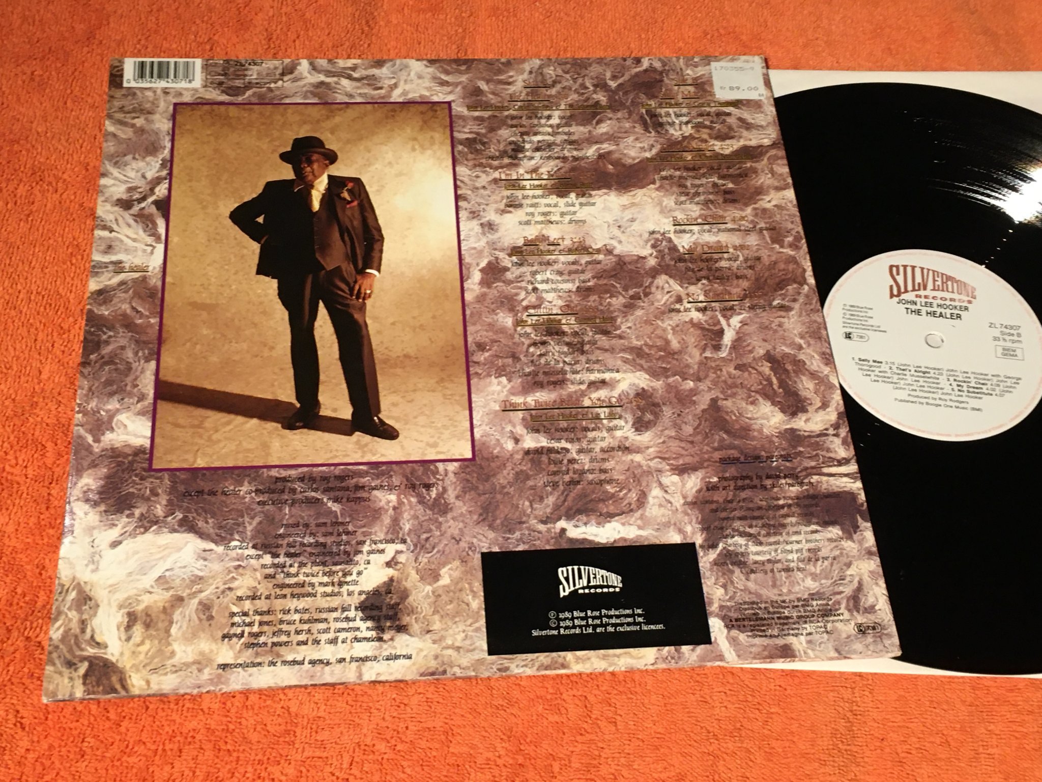 Omslagsbild för skivan JOHN LEE HOOKER the healer LP -89 SILVERTONE ZL 74307