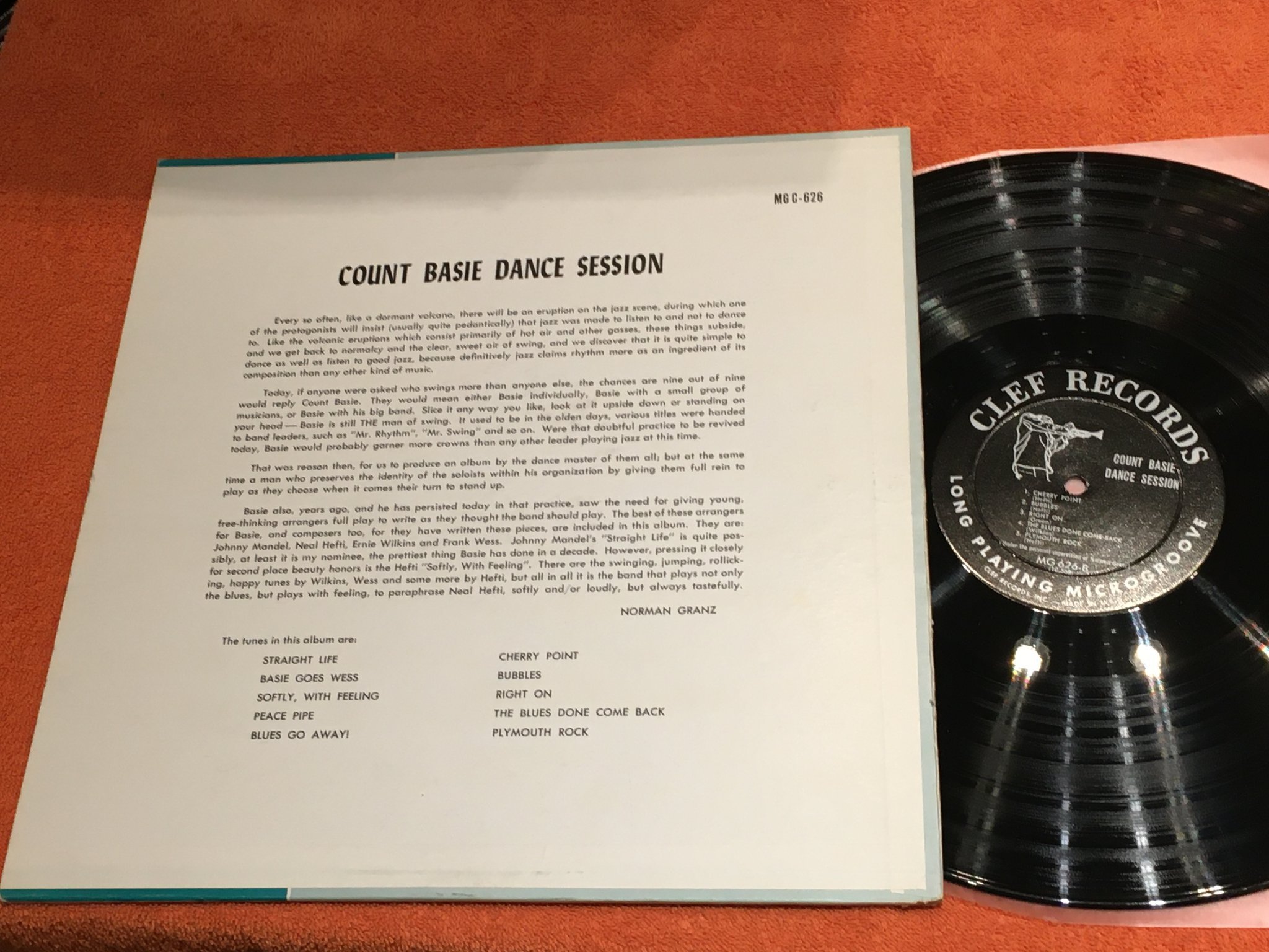 Omslagsbild för skivan COUNT BASIE dance session LP -54 US CLEF MG C-626