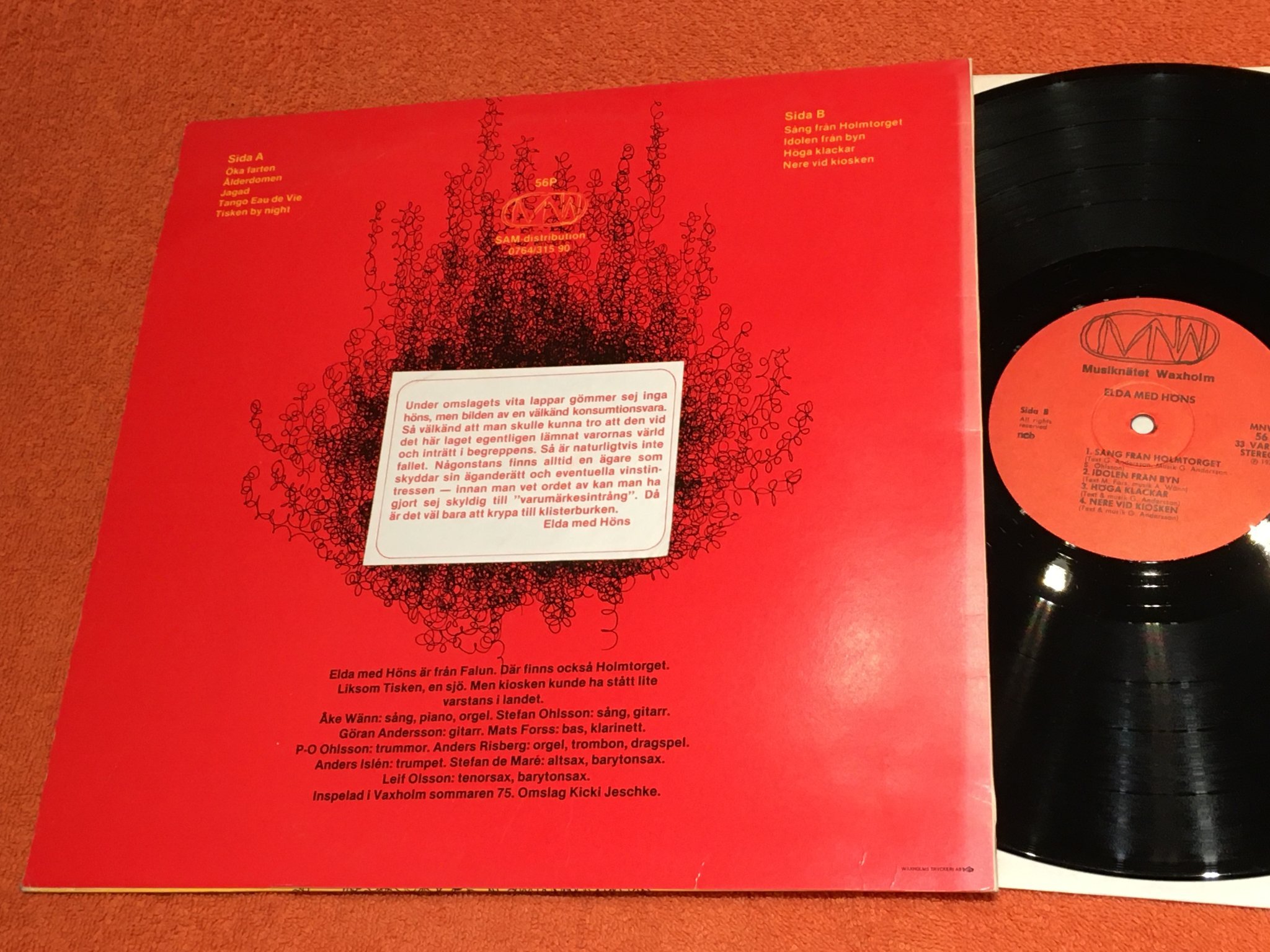 Omslagsbild för skivan ELDA MED HÖNS s/t LP -75 Swe MNW 56P 