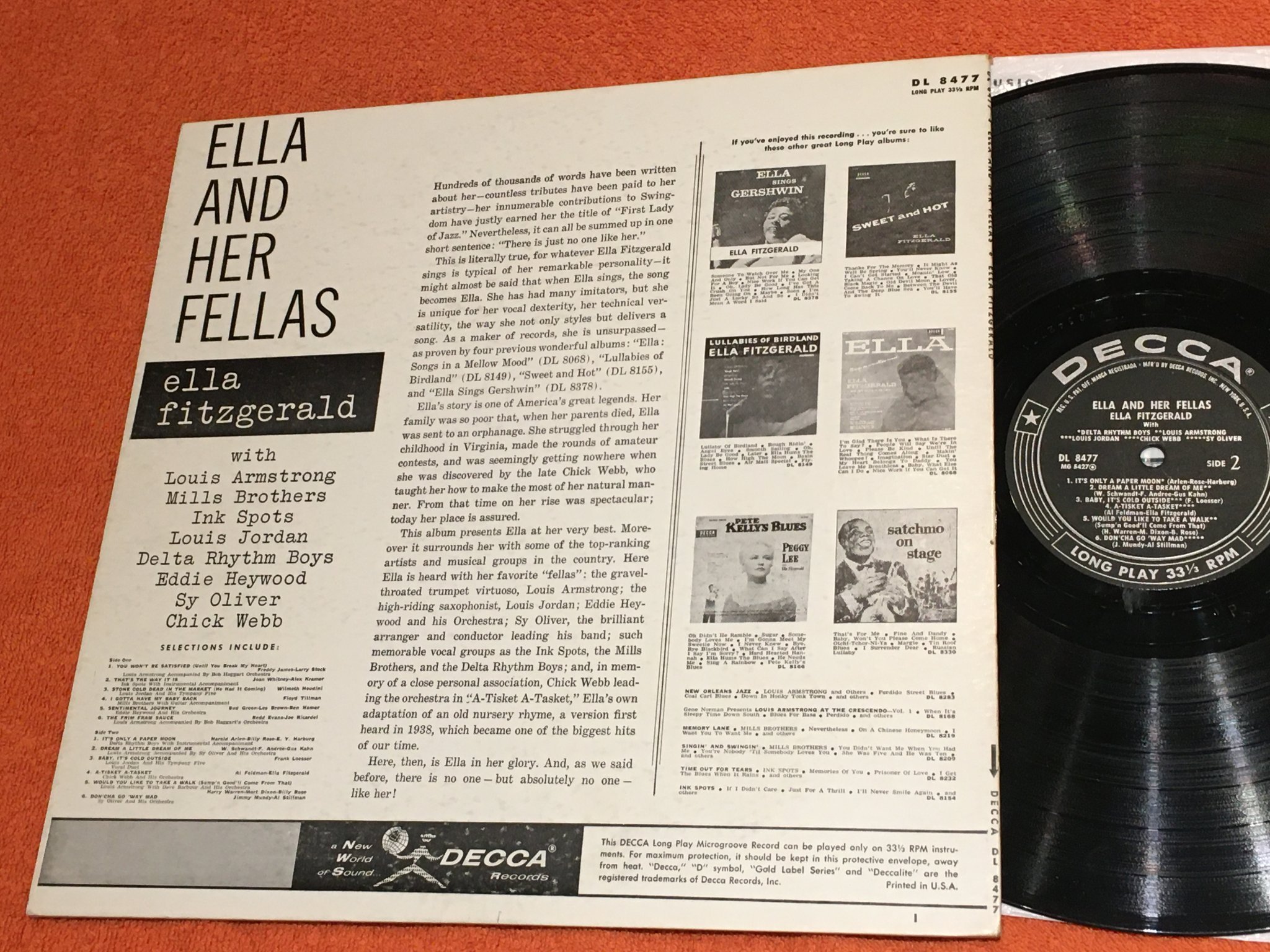 Omslagsbild för skivan ELLA & HER FELLAS s/t LP -57 US DECCA DL 8477