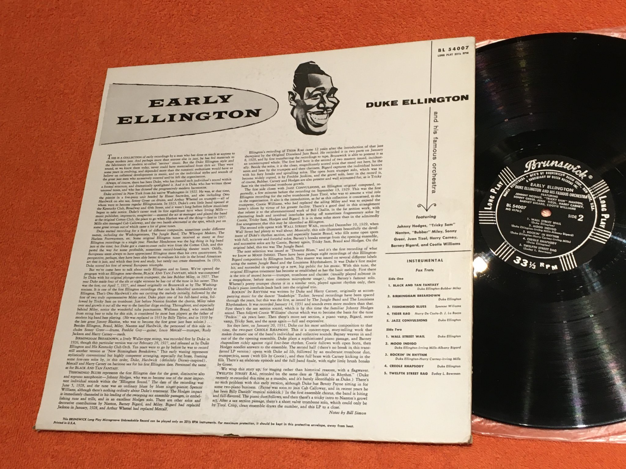 Omslagsbild för skivan DUKE ELLINGTON early Ellington LP -54 US BRUNSWICK BL 54007