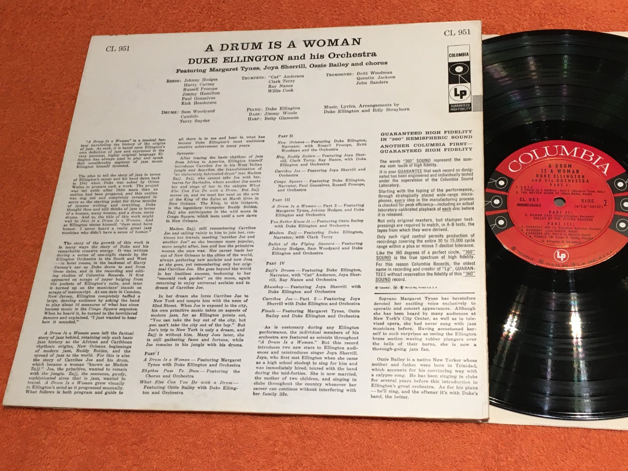 Omslagsbild för skivan DUKE ELLINGTON a drum is a woman LP -57 US six-eyed COLUMBIA CL 951