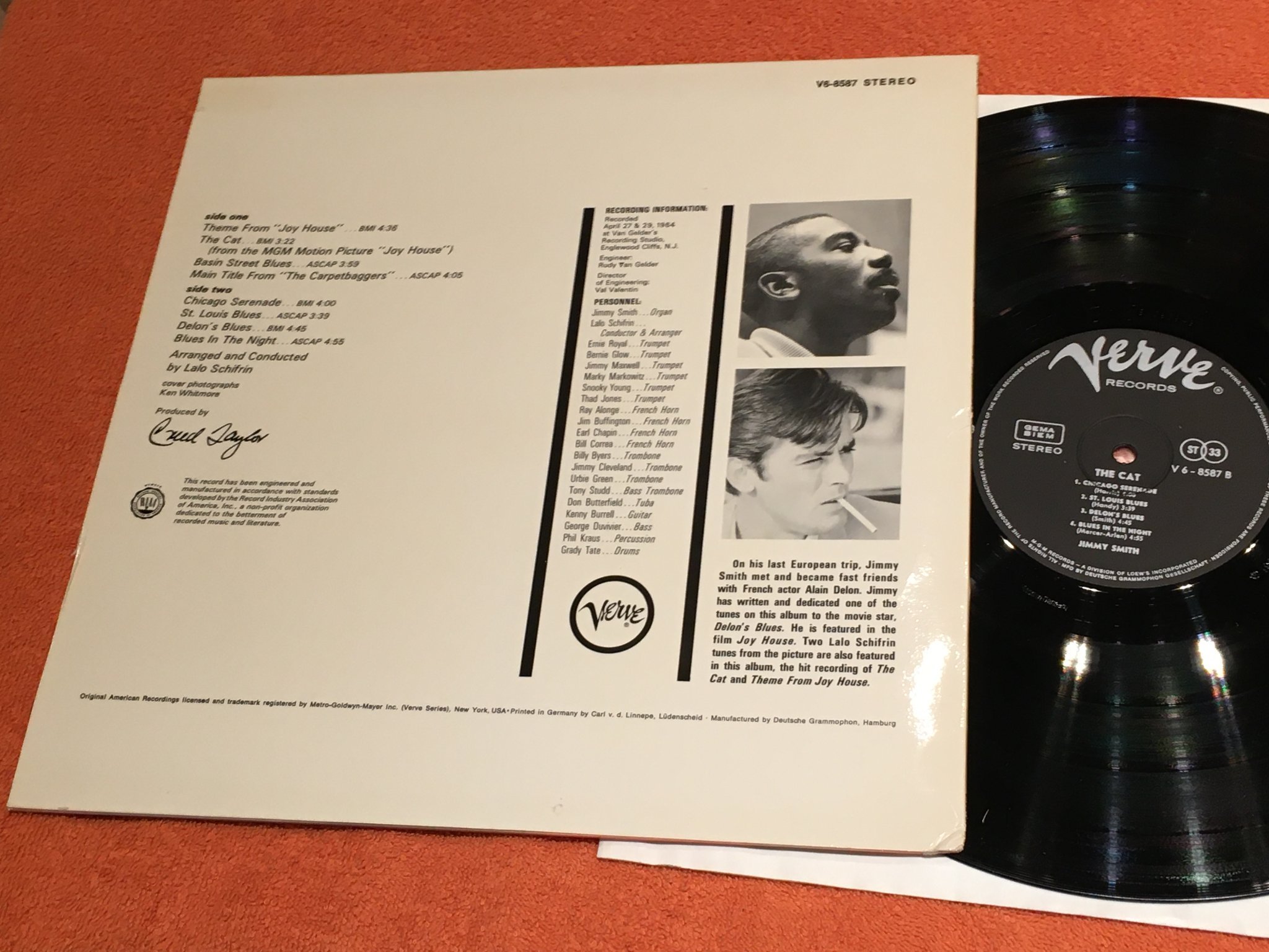 Omslagsbild för skivan JIMMY SMITH the cat LP Ger VERVE V6-8587