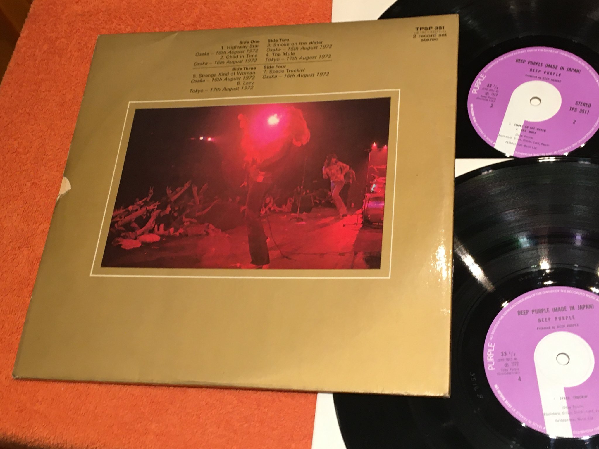 Omslagsbild för skivan DEEP PURPLE made in Japan 2xLP -72 PURPLE TPS 3512