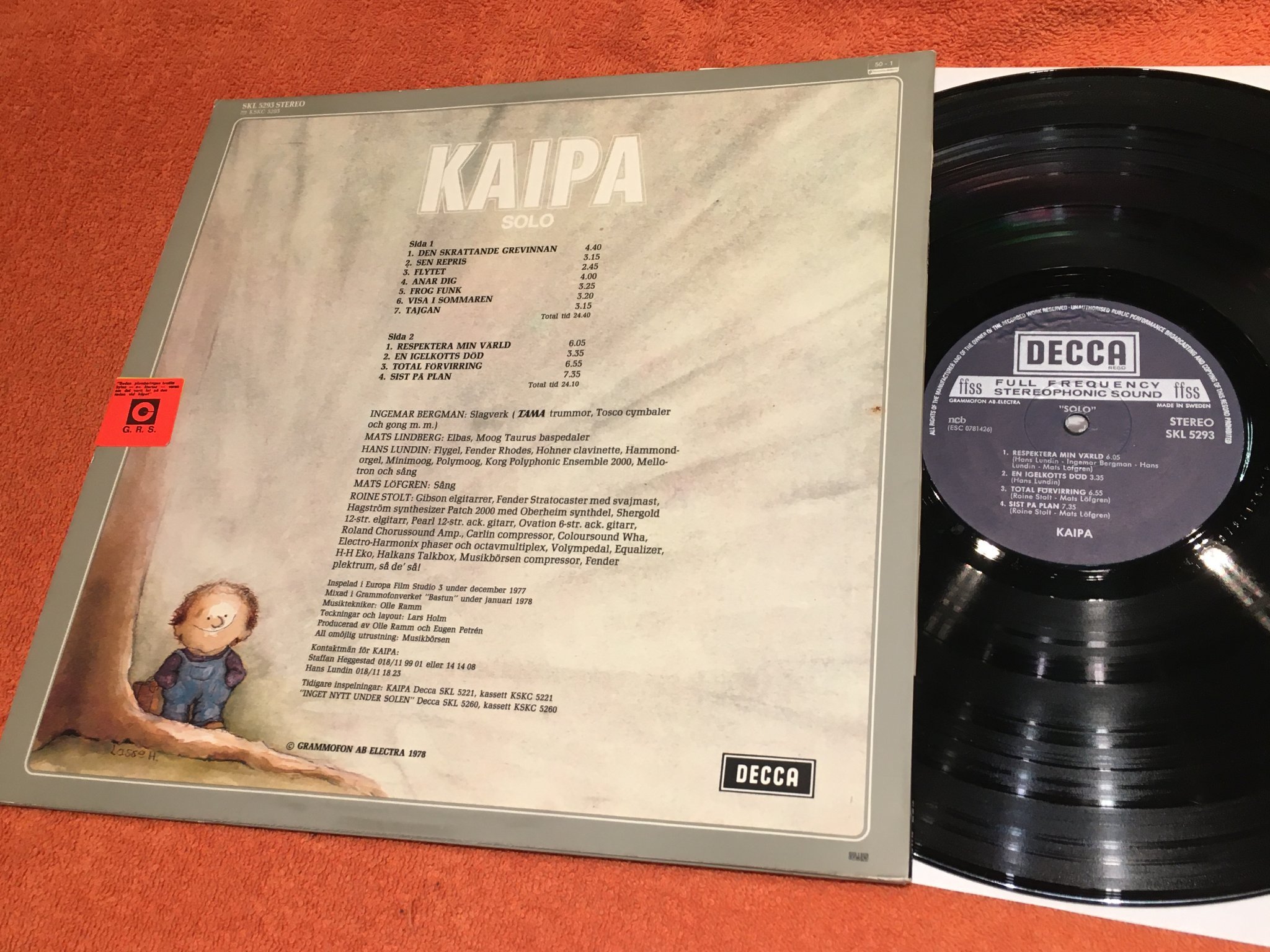 Omslagsbild för skivan KAIPA solo LP -78 Swe DECCA SKL 5293