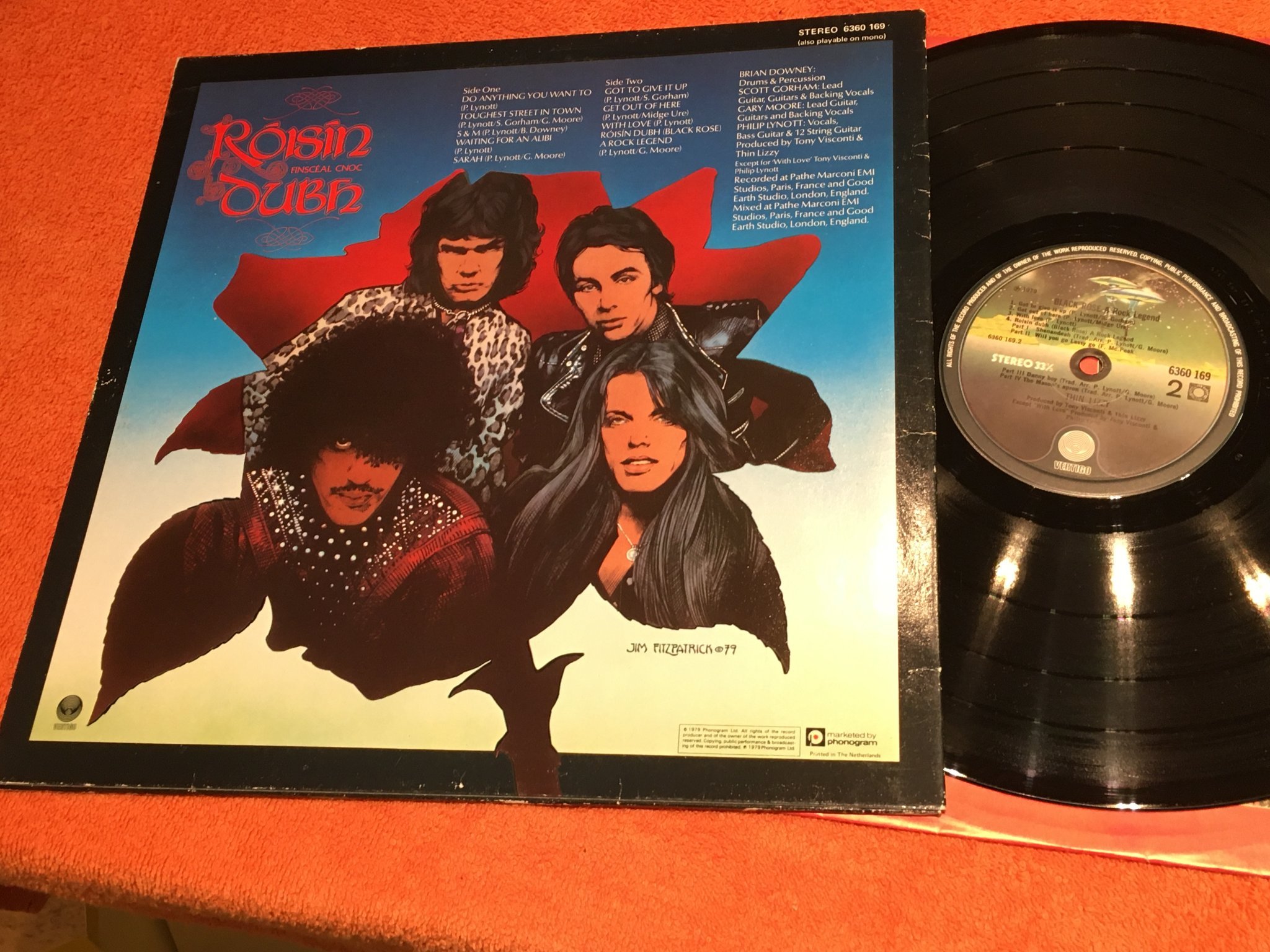 Omslagsbild för skivan THIN LIZZY black rose LP -79 Hol VERTIGO 6360169