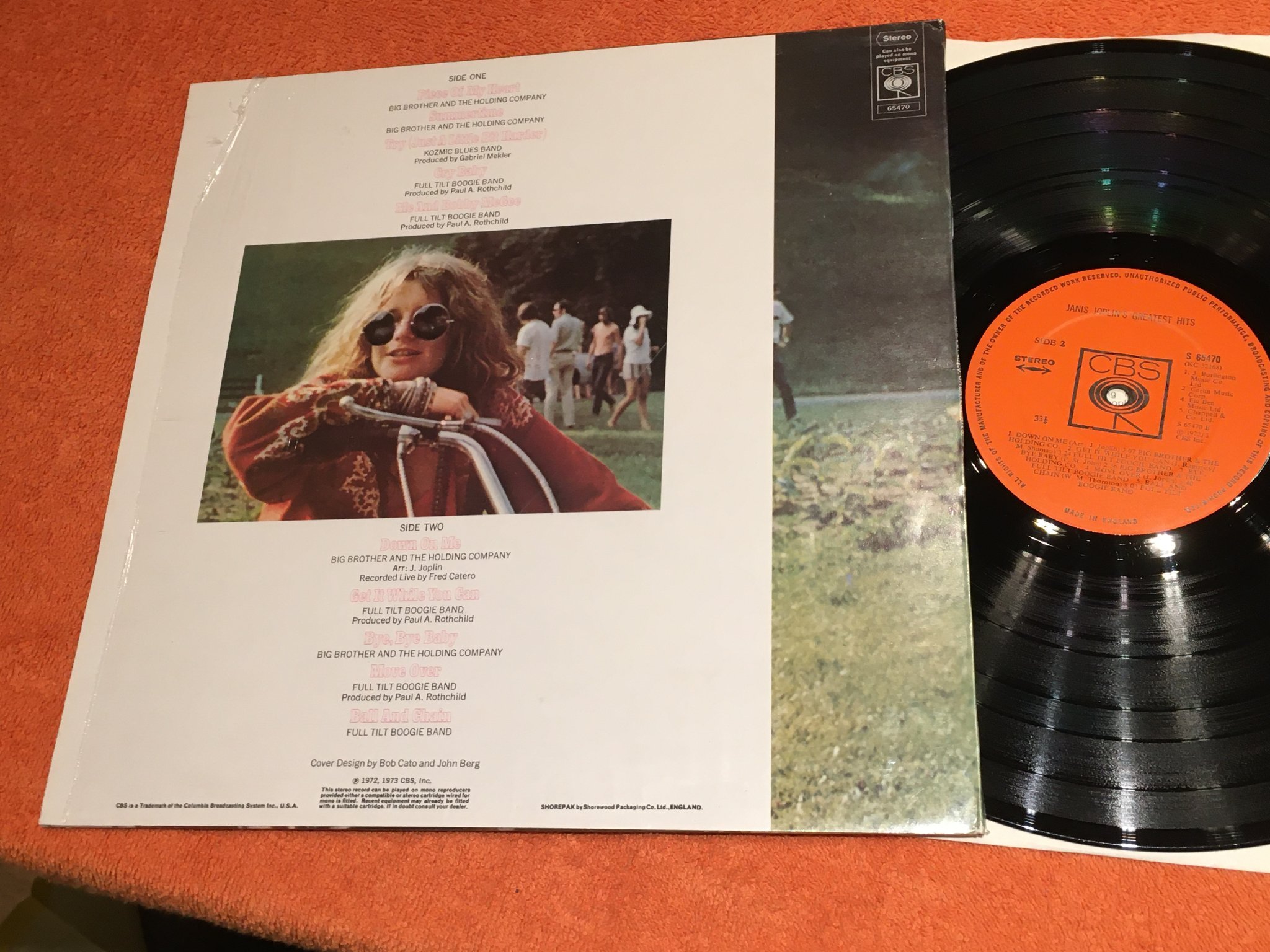 Omslagsbild för skivan JANIS JOPLIN greatest hits LP -7? UK CBS S 65470