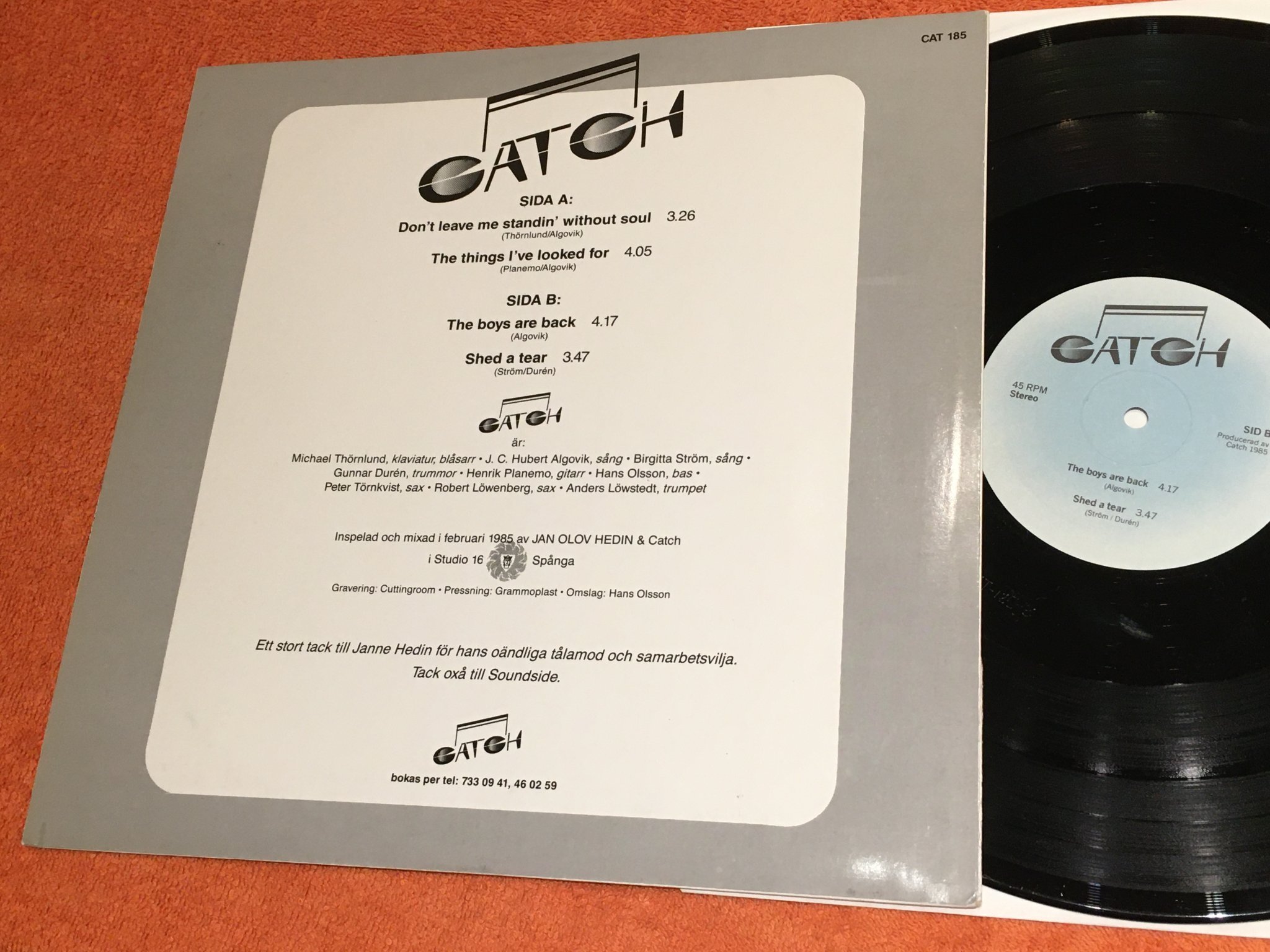 Omslagsbild för skivan CATCH s/t 12"EP private press SWEDISH MODERN SOUL "the things I've looked for" 