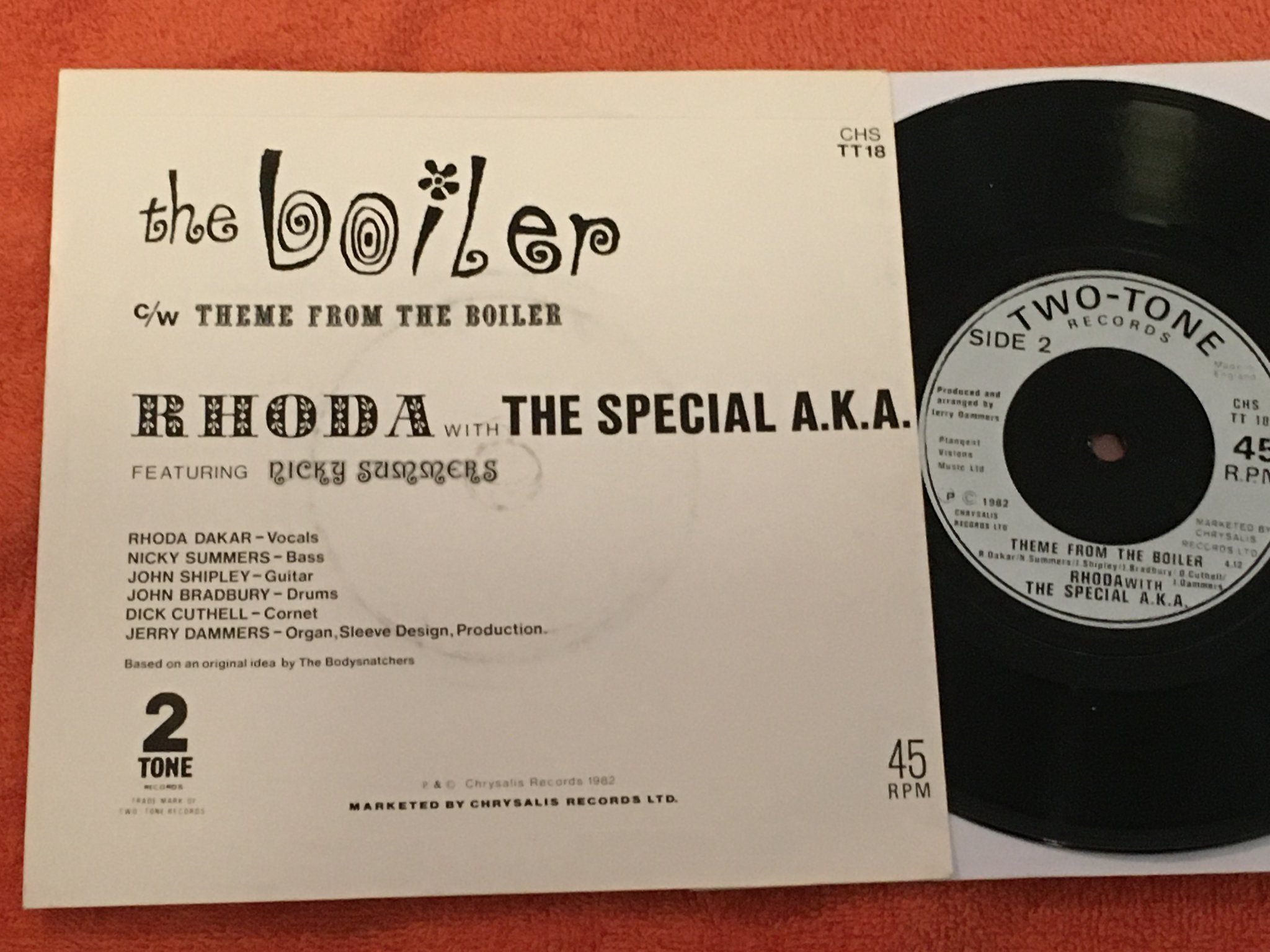 Omslagsbild för skivan RHODA W/ THE SPECIAL A.K.A. the boiler  7"single UK 2 TONE CHS TT 18