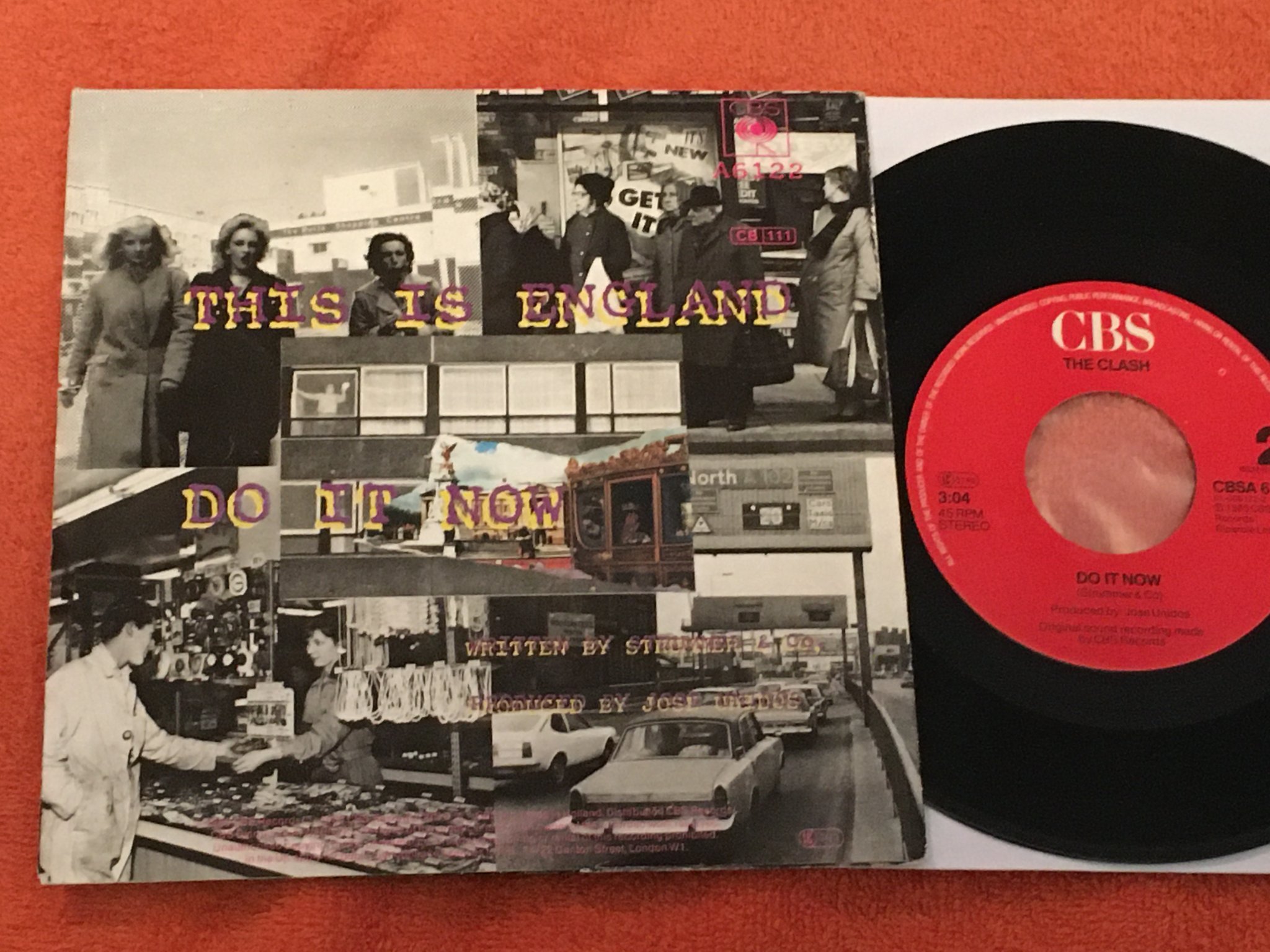Omslagsbild för skivan THE CLASH this is England 7"single Hol CBS CBSA 6122