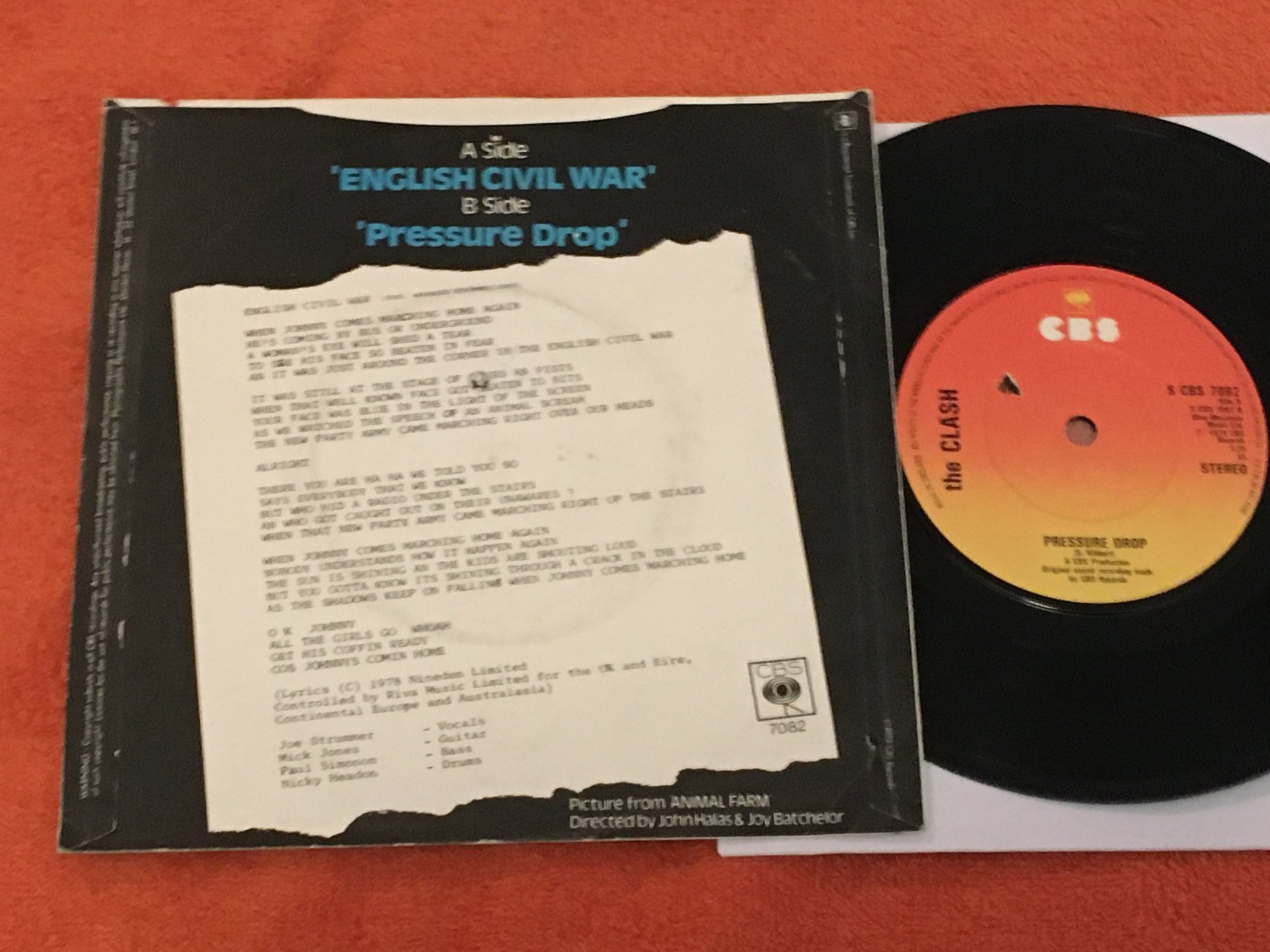 Omslagsbild för skivan THE CLASH English civil war 7"single UK CBS S CBS 7082