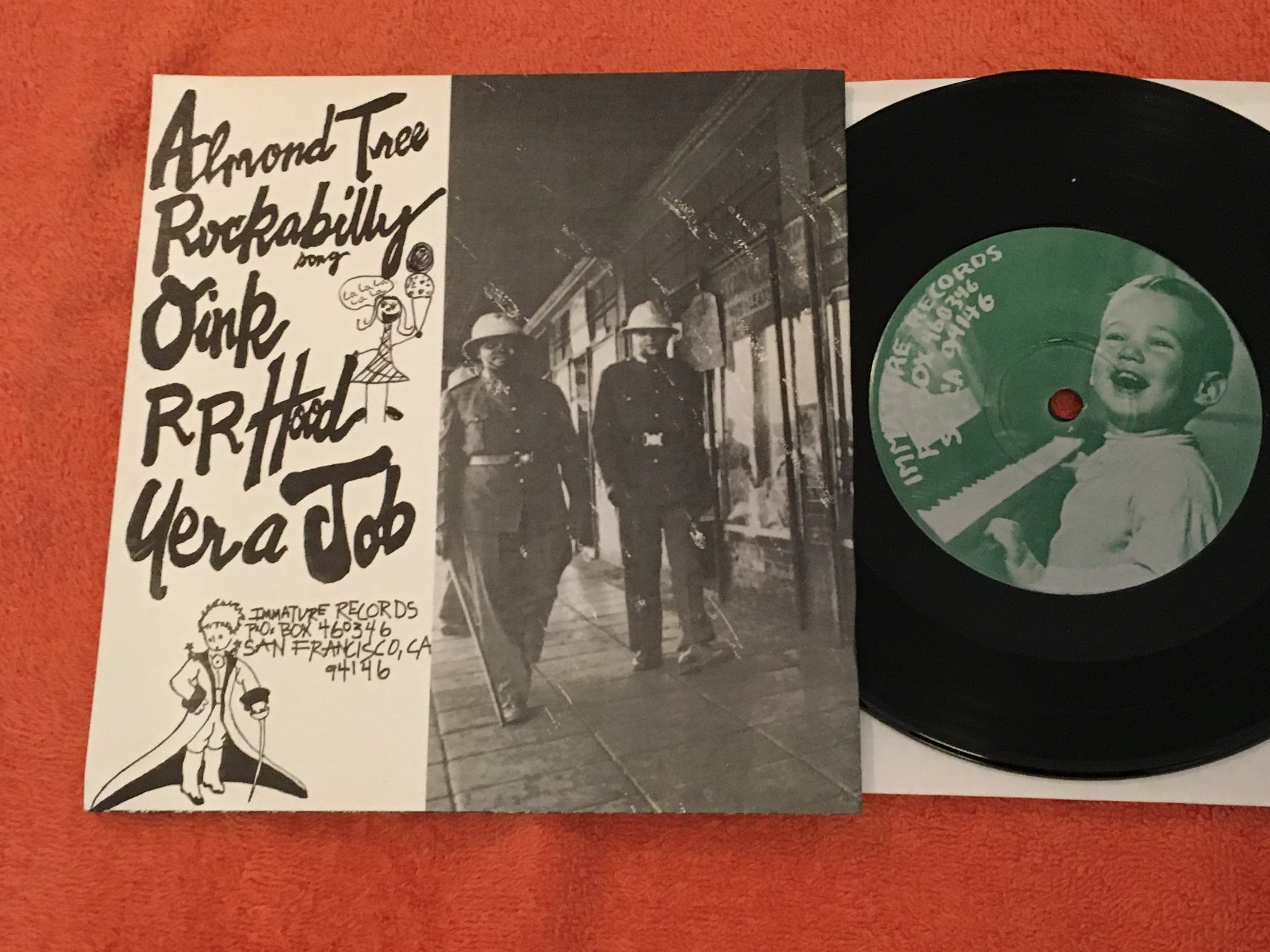 Omslagsbild för skivan The Gr'ups - Almond Tree 7"ep US 1992 IMMATURE IR-001 garage punk / rockabilly