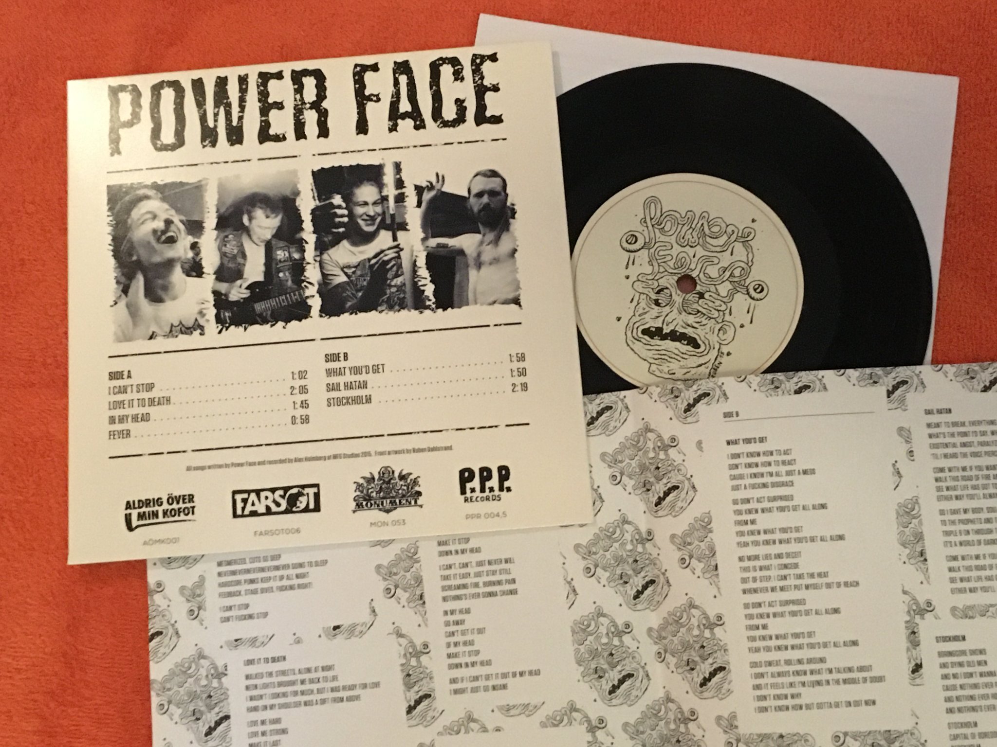 Omslagsbild för skivan POWER FACE - s/t  7"ep 2015 Sweden FARSOT006