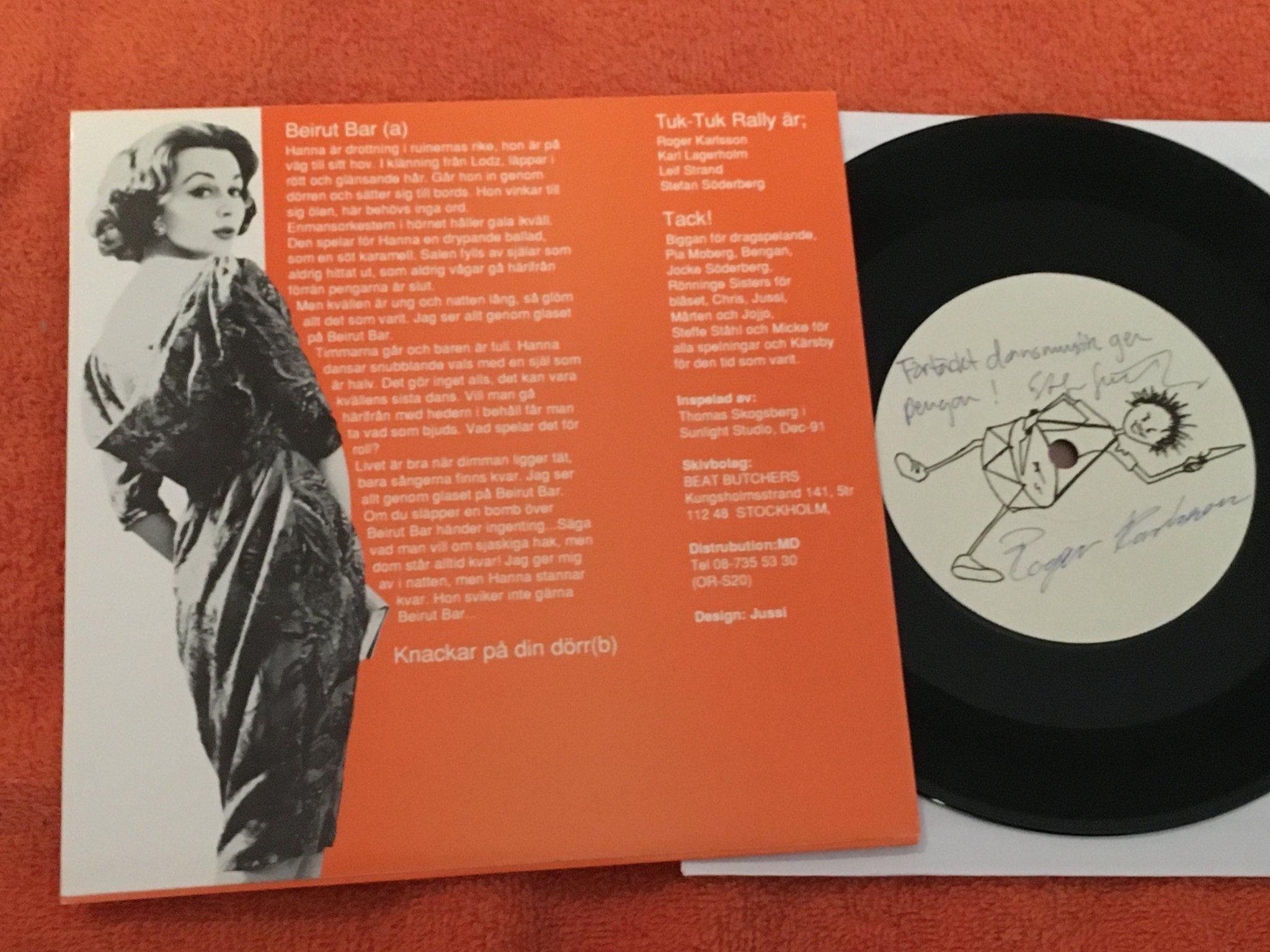 Omslagsbild för skivan TUK TUK RALLY - Beirut Bar 7"ep -92 Swe Beat Butchers ?– OR-S20