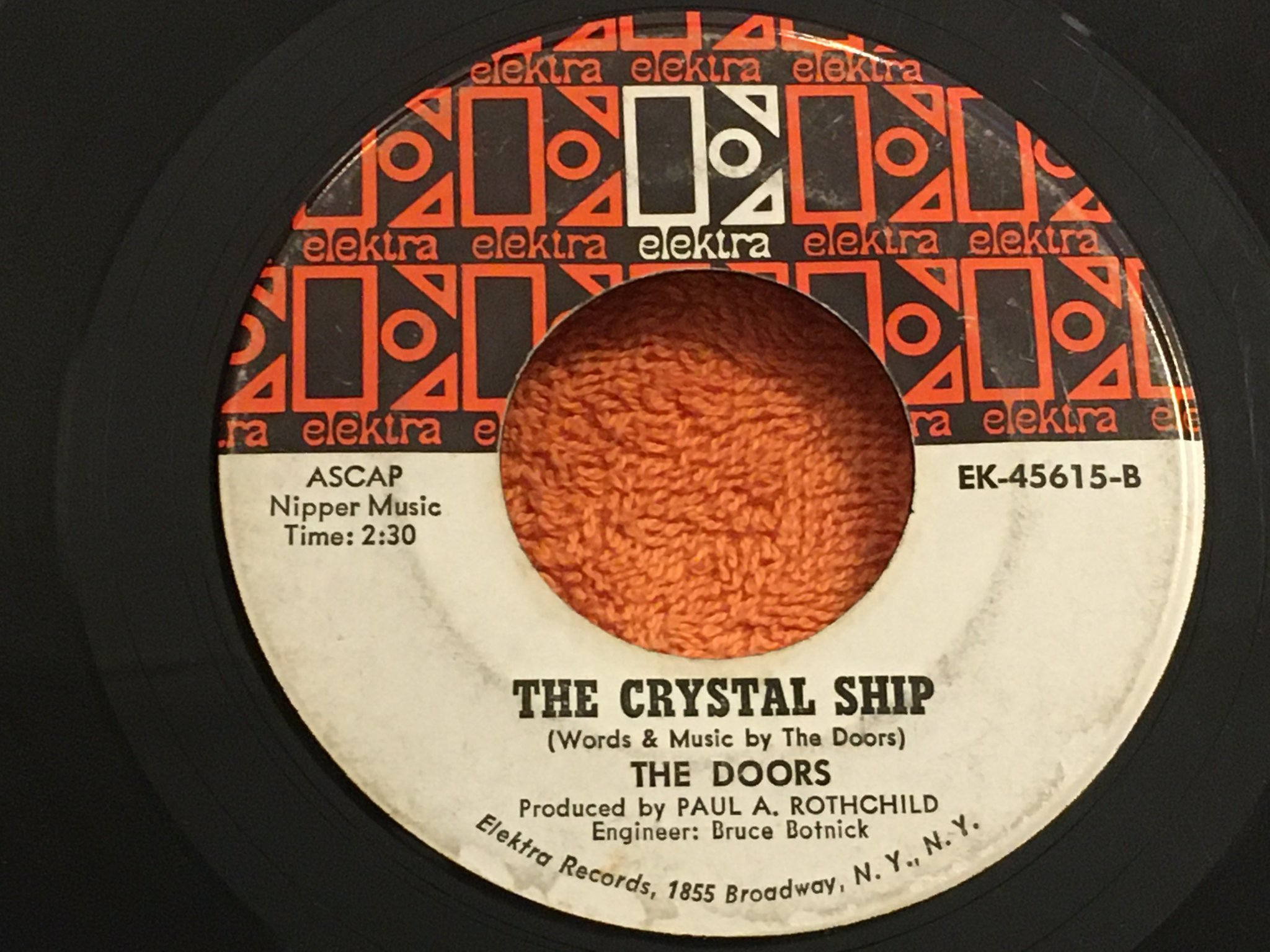 Omslagsbild för skivan THE DOORS light my fire 7"single US ELEKTRA EK 45615