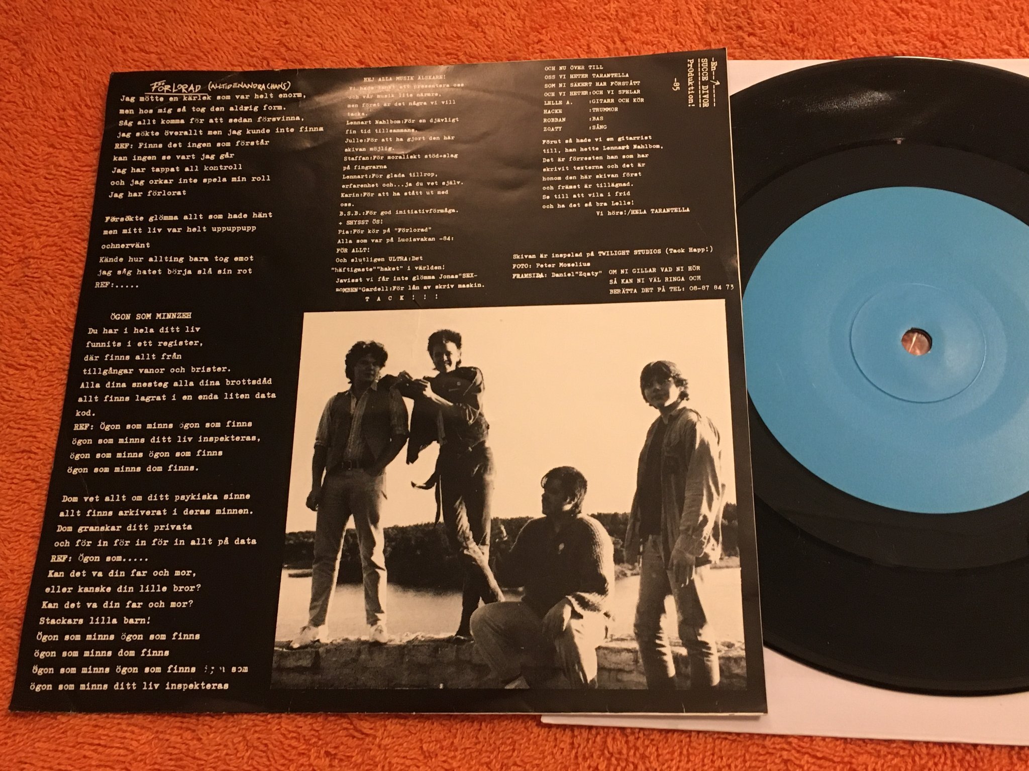 Omslagsbild för skivan TARANTELLA nattens dans 7"single -85 Swe PRIVATE PRESSING 