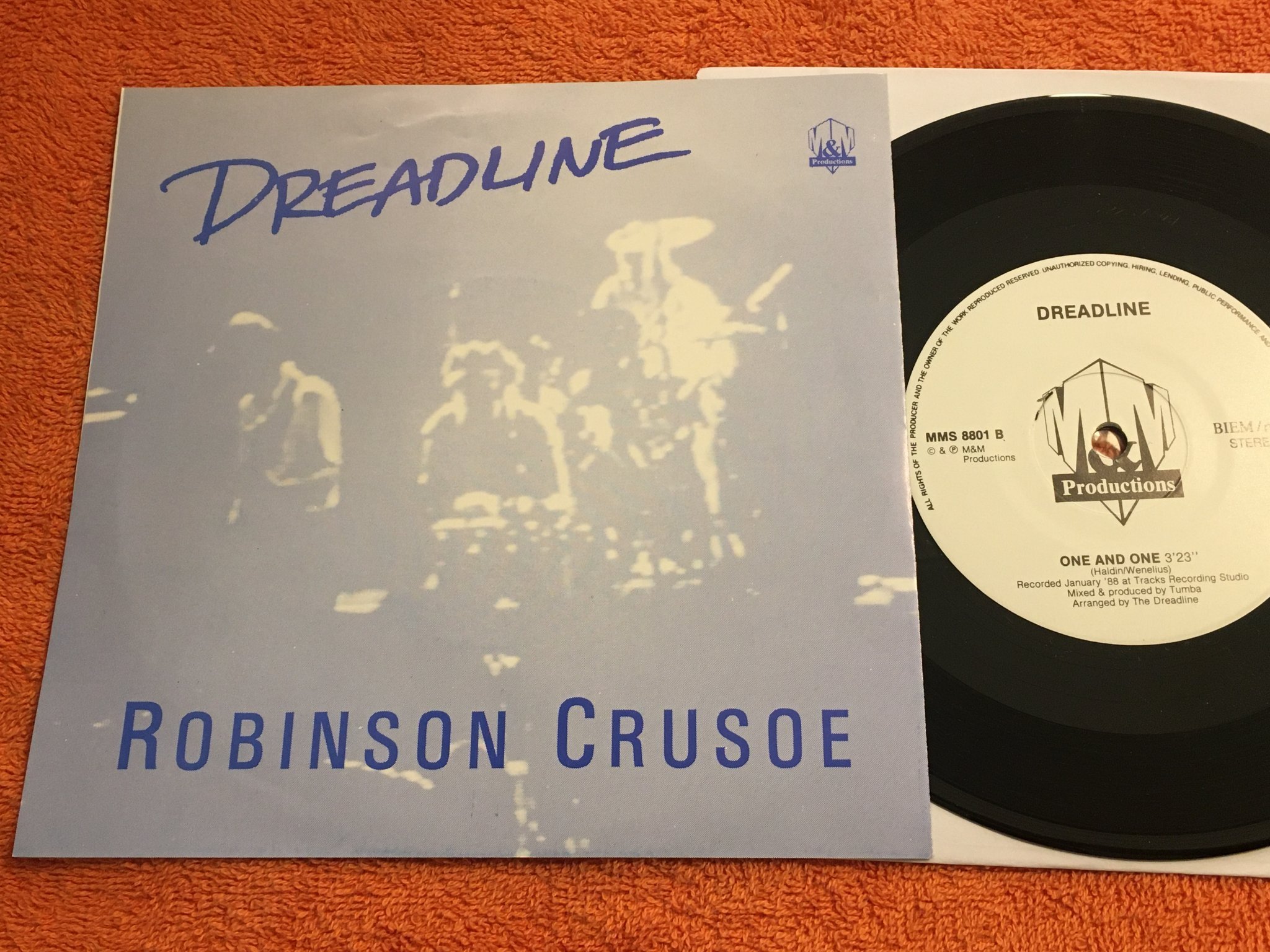 Omslagsbild för skivan DREADLINE Robinson Crusoe 7" -88 M&M PROD. MMS 8801