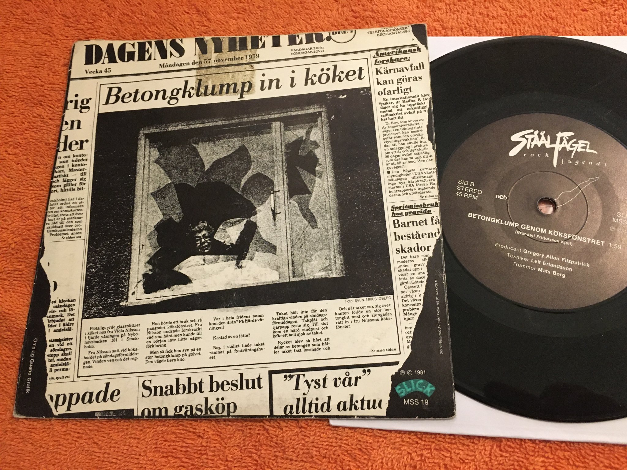 Omslagsbild för skivan STÅÅLFÅGEL törnrosa 7" -81 Swe SLICK MSS 19