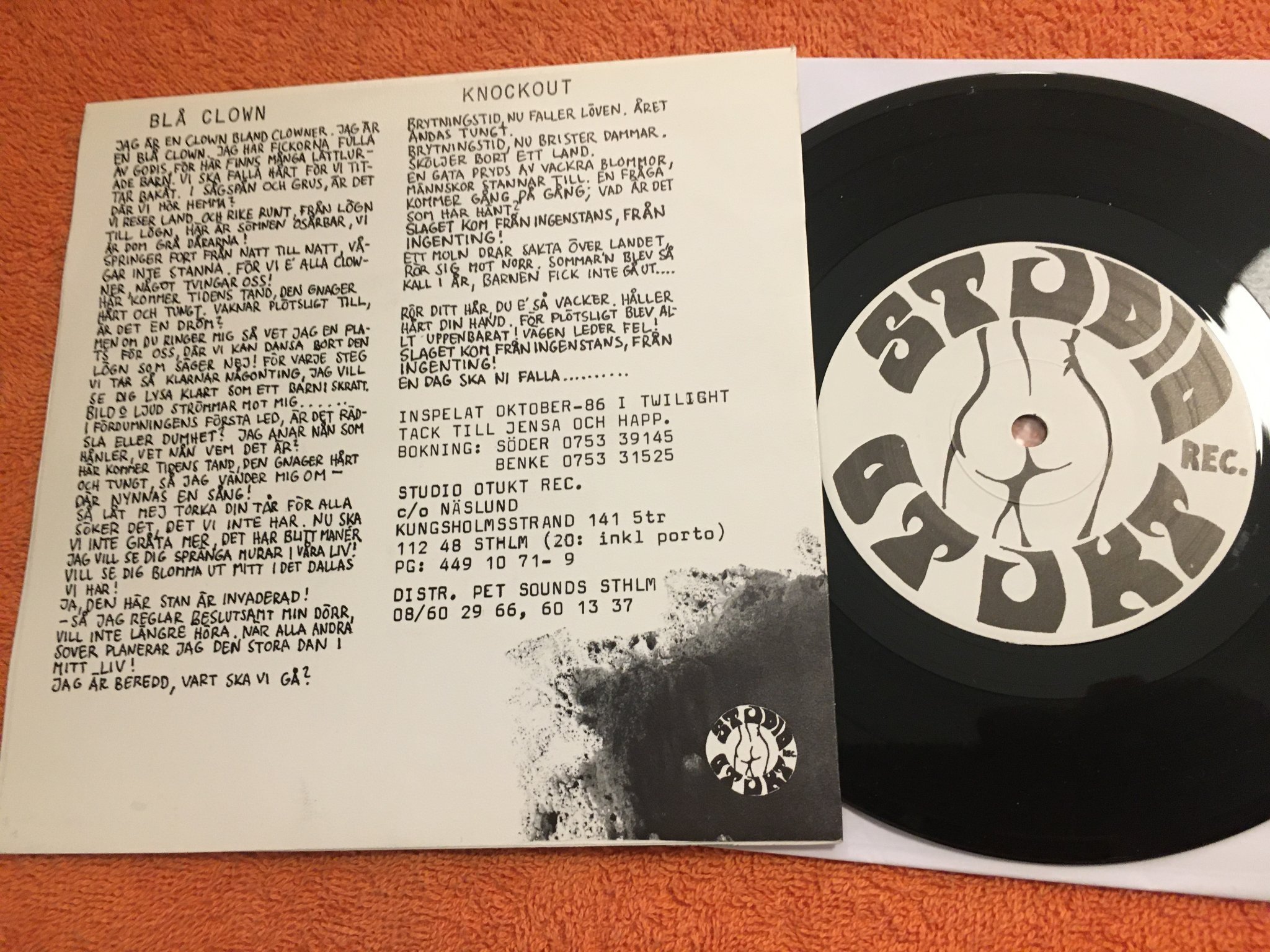 Omslagsbild för skivan INFERNO knockout 7”single Swe STUDIO OTUKT