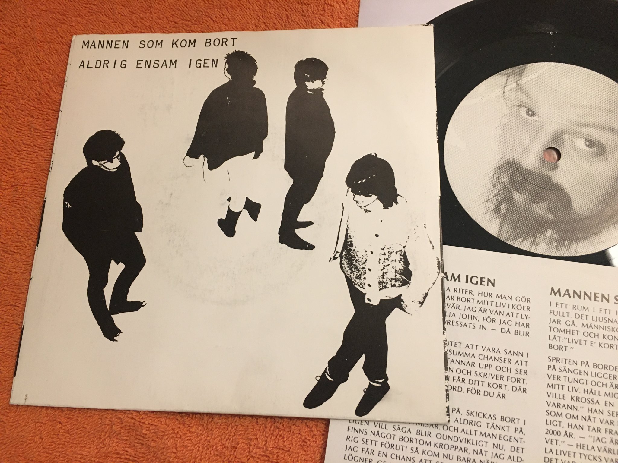 Omslagsbild för skivan INFERNO mannen som kom bort 7”single Swe private pressing A 33864