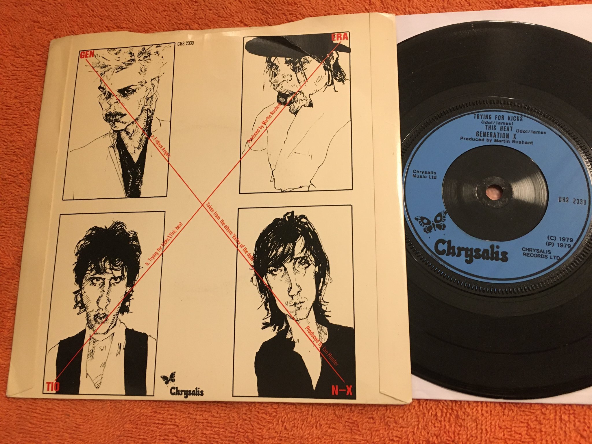 Omslagsbild för skivan GENERATION X Fridays angels 7” -79 CHRYSALIS CHS 2330