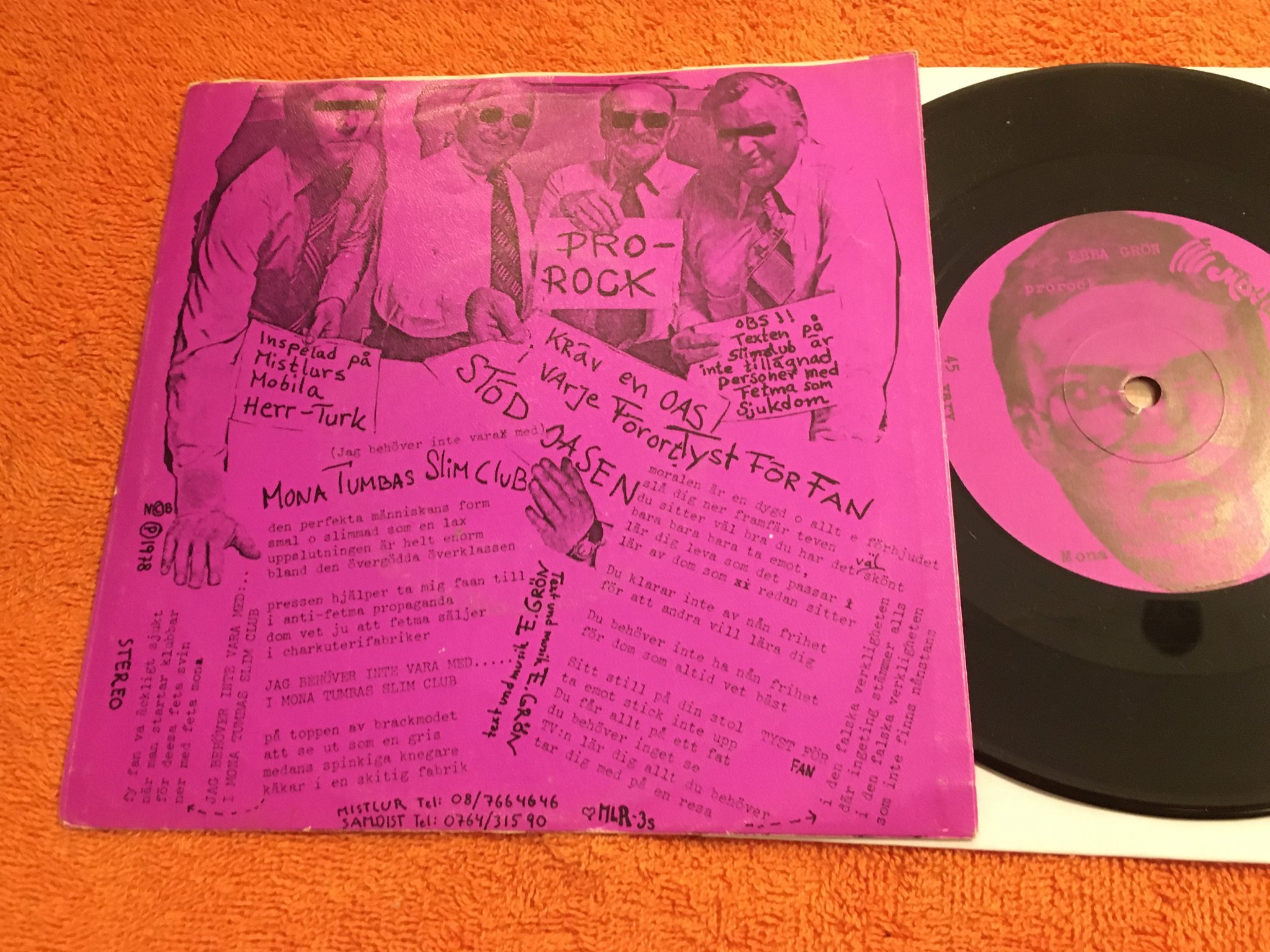 Omslagsbild för skivan EBBA GRÖN progrock 7” -79 Swe MISTLUR MLR-3s