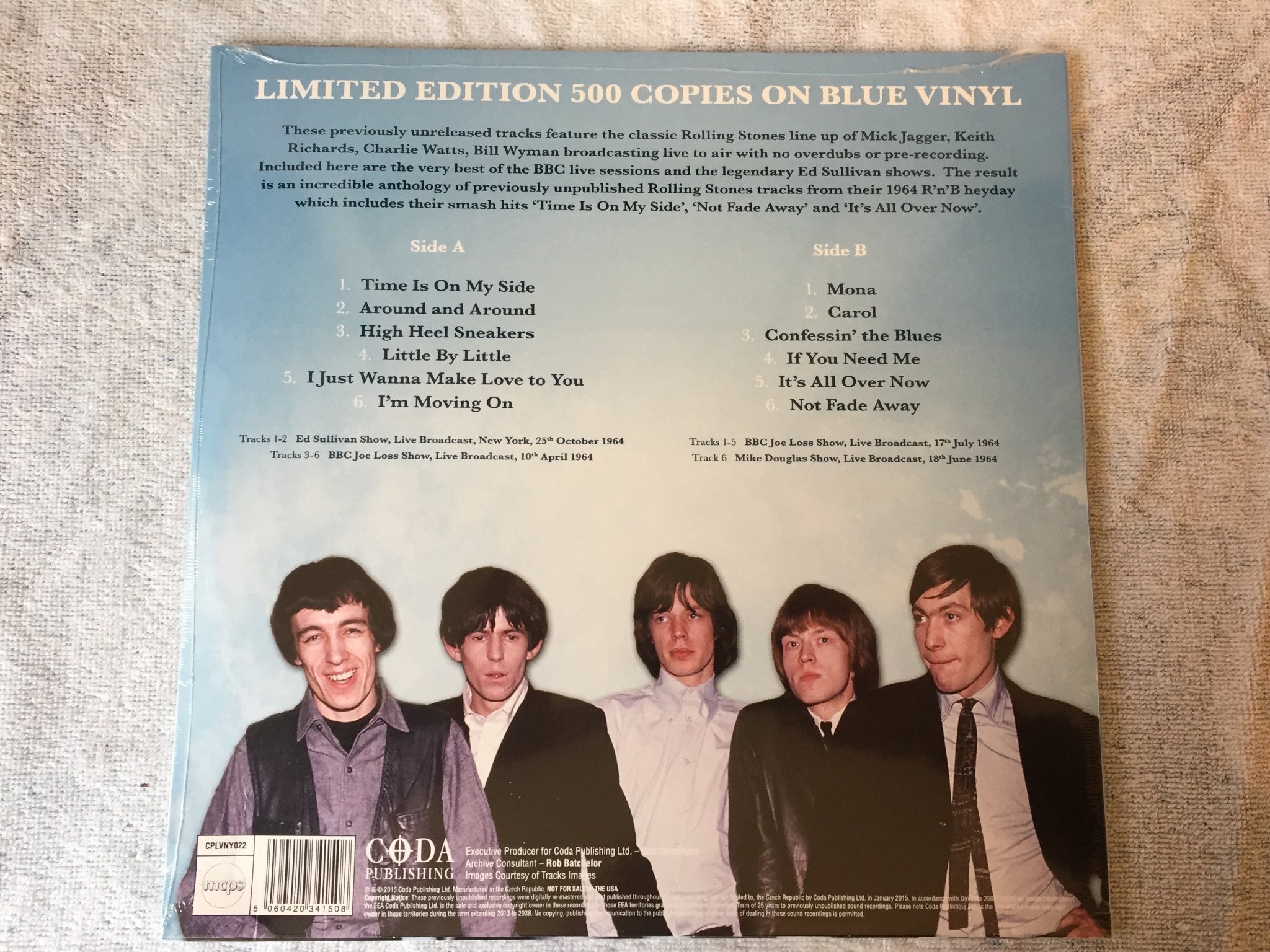 Omslagsbild för skivan THE ROLLING STONES previously unreleased LP blue vinyl STILL SEALED