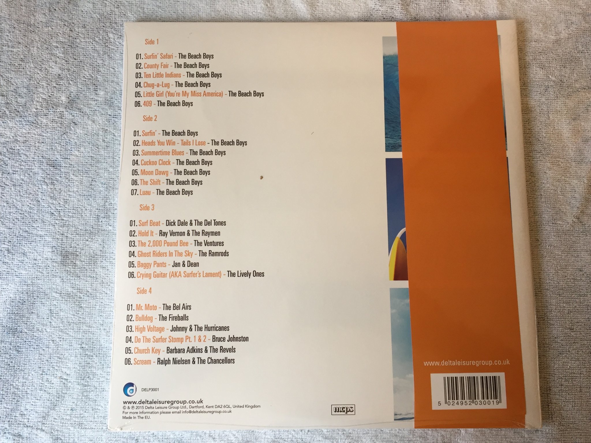 Omslagsbild för skivan The Beach Boys & The Rise of The Surf Movement 2xLP + CD  UK DELP3001 oöppnad